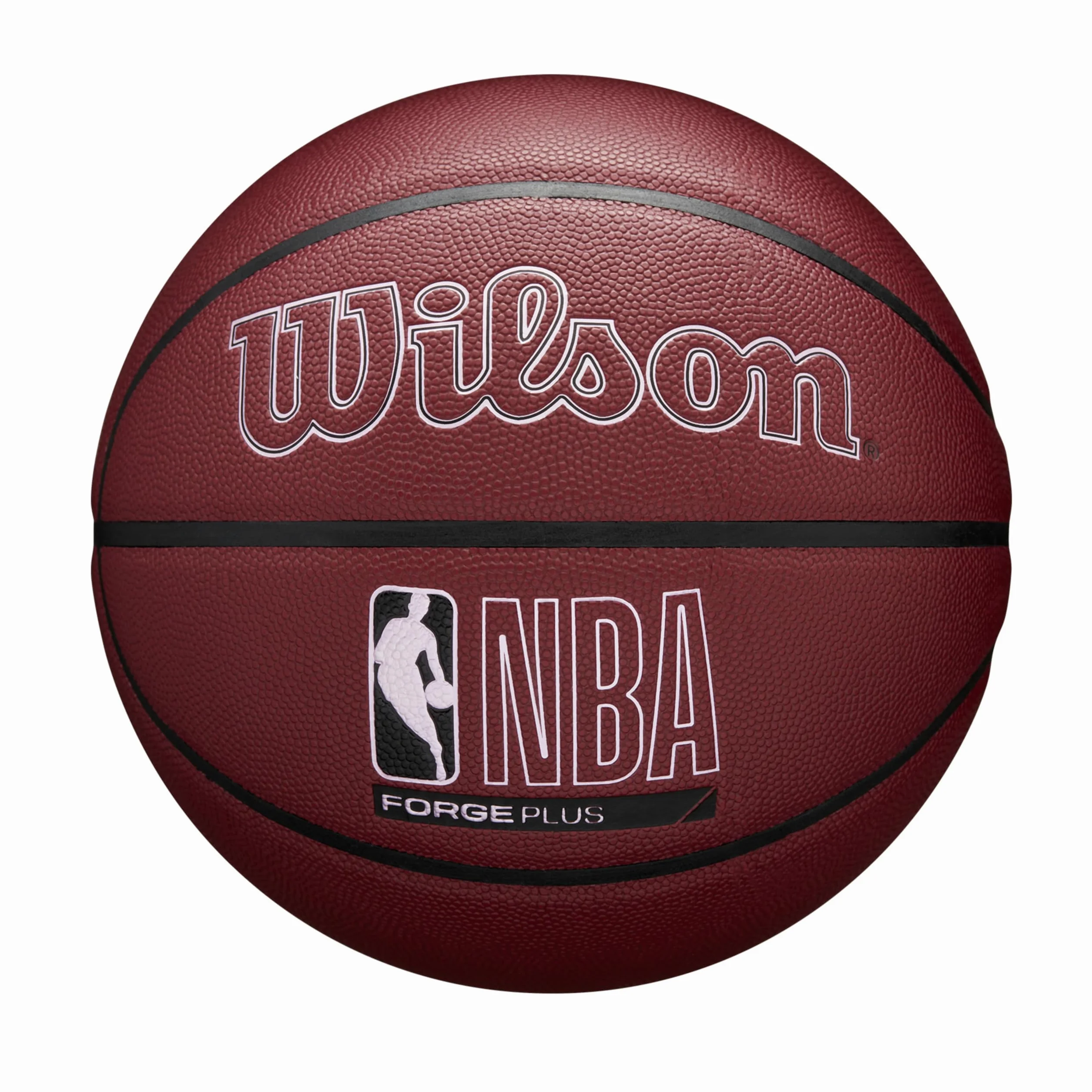 Wilson NBA Forge Plus Balón de Baloncesto para Interiores y Exteriores, Granate, tamaño 7-29.5 Pulgadas