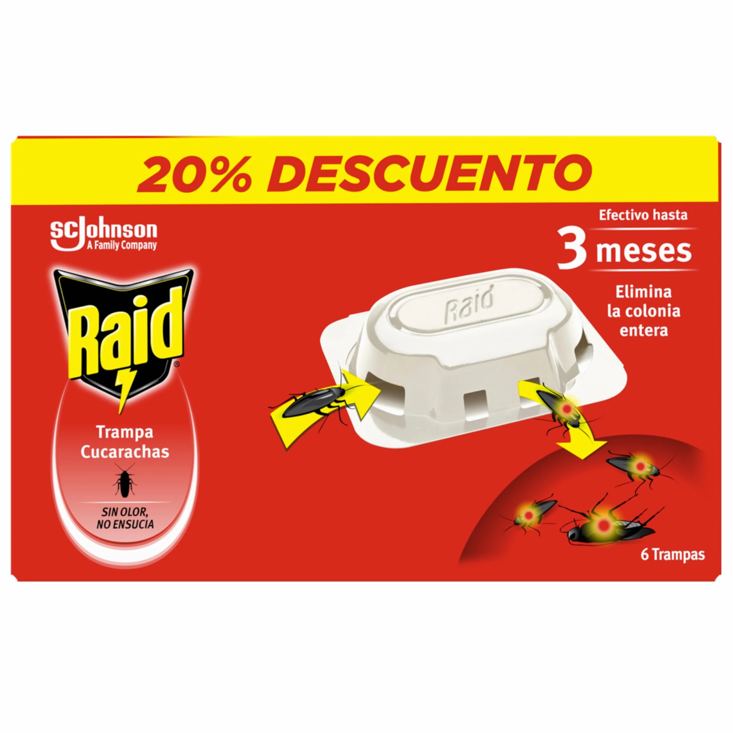 Raid Cebos Anticucarachas Trampa Eliminar Cucarachas Huevos 1 Unidad