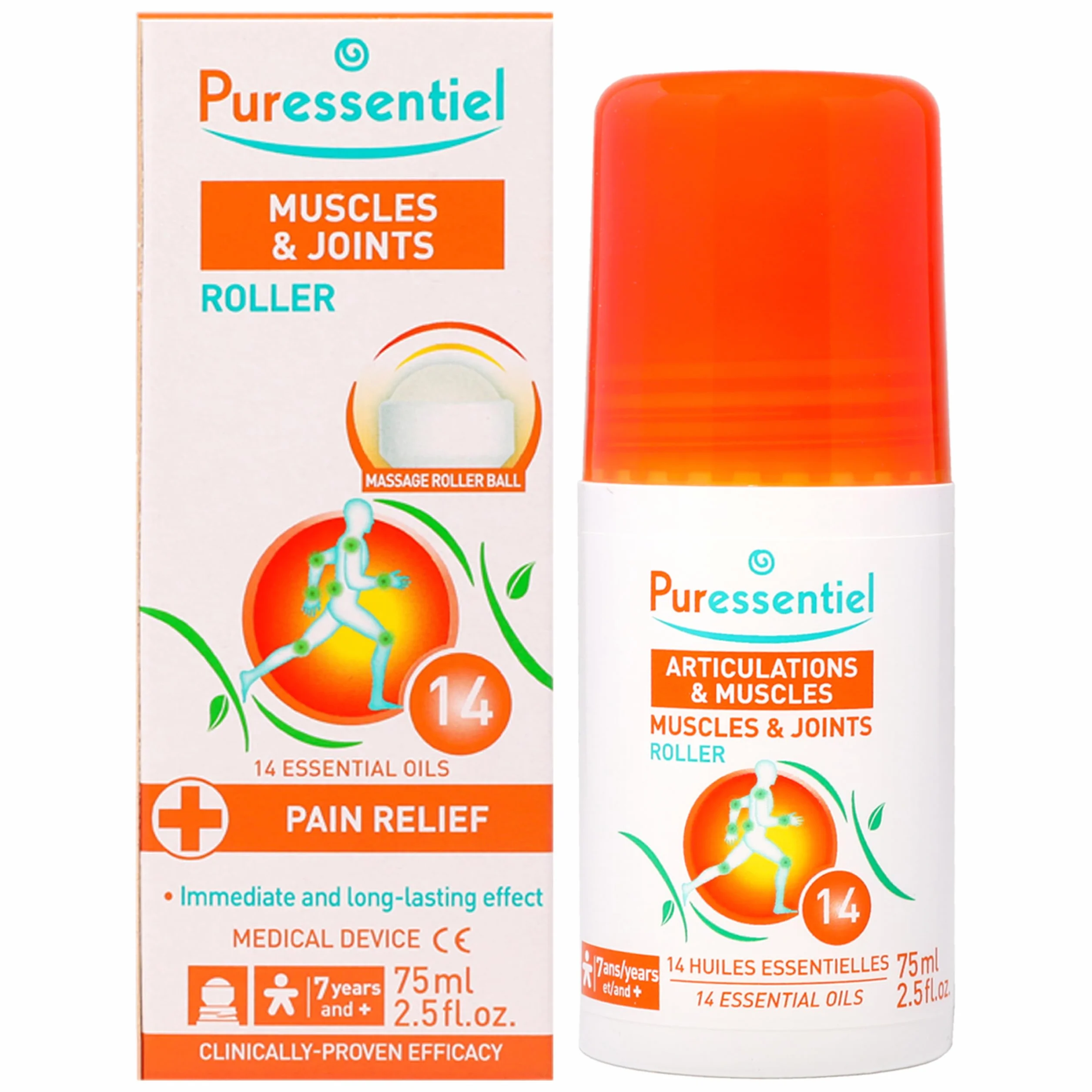 Puressentiel Roller Articulaciones y Músculos 14 Aceites Esenciales 99,9% Natural 75 ml