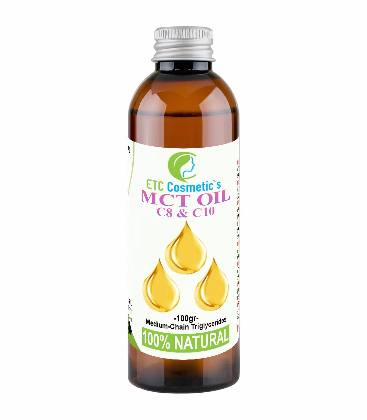 Aceite MCT 100 g Triglicéridos de cadena media C8 C10