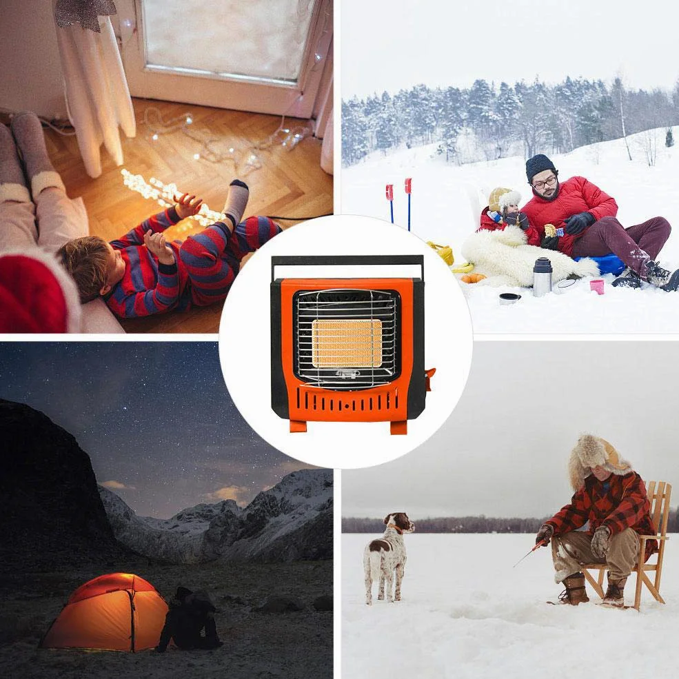 Calentador de propano portátil 2 en 1 5000BTU Estufa de Gas para Acampar al Aire Libre, Encendido electrónico piezoeléctrico, para Pesca en Hielo, mochilero, Senderismo