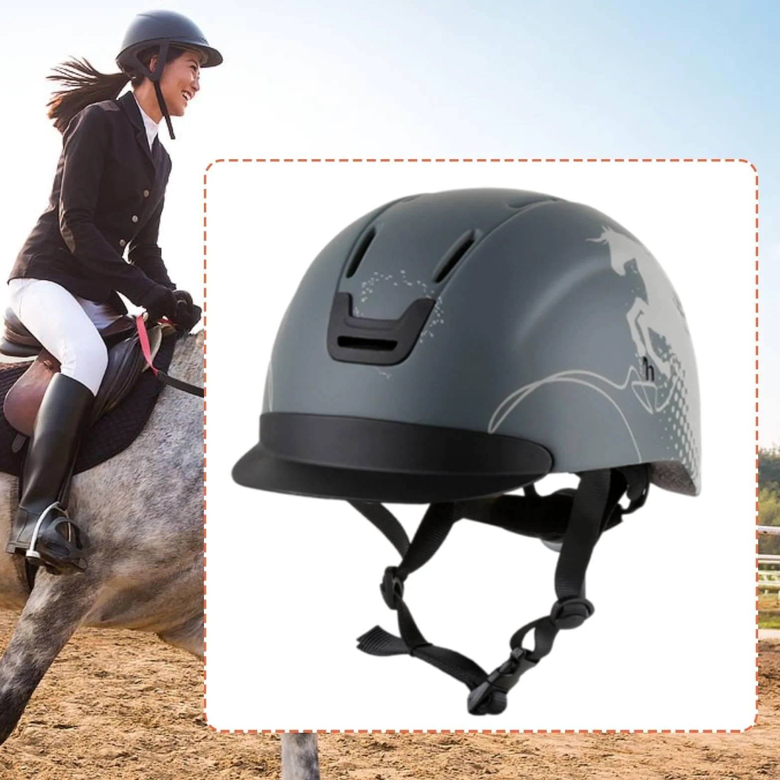 Amagogo Gorro equitación para Principiantes, Gorro Montar Ajustable, Ecuestre, Montar Ligero y Transpirable para establos.