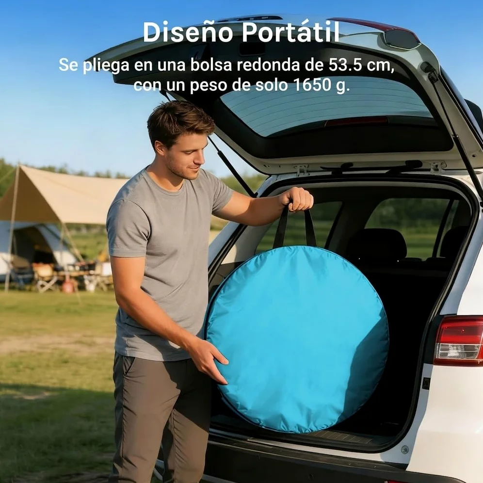Wolfwise Carpa de Playa desplegable para 2-3 Personas, Refugio de Playa con protección UV 50+, Montaje en Segundos, Repelente al Agua y ventilada, 150 x 120 x 110 cm (59 x 47 x 43 in), Azul