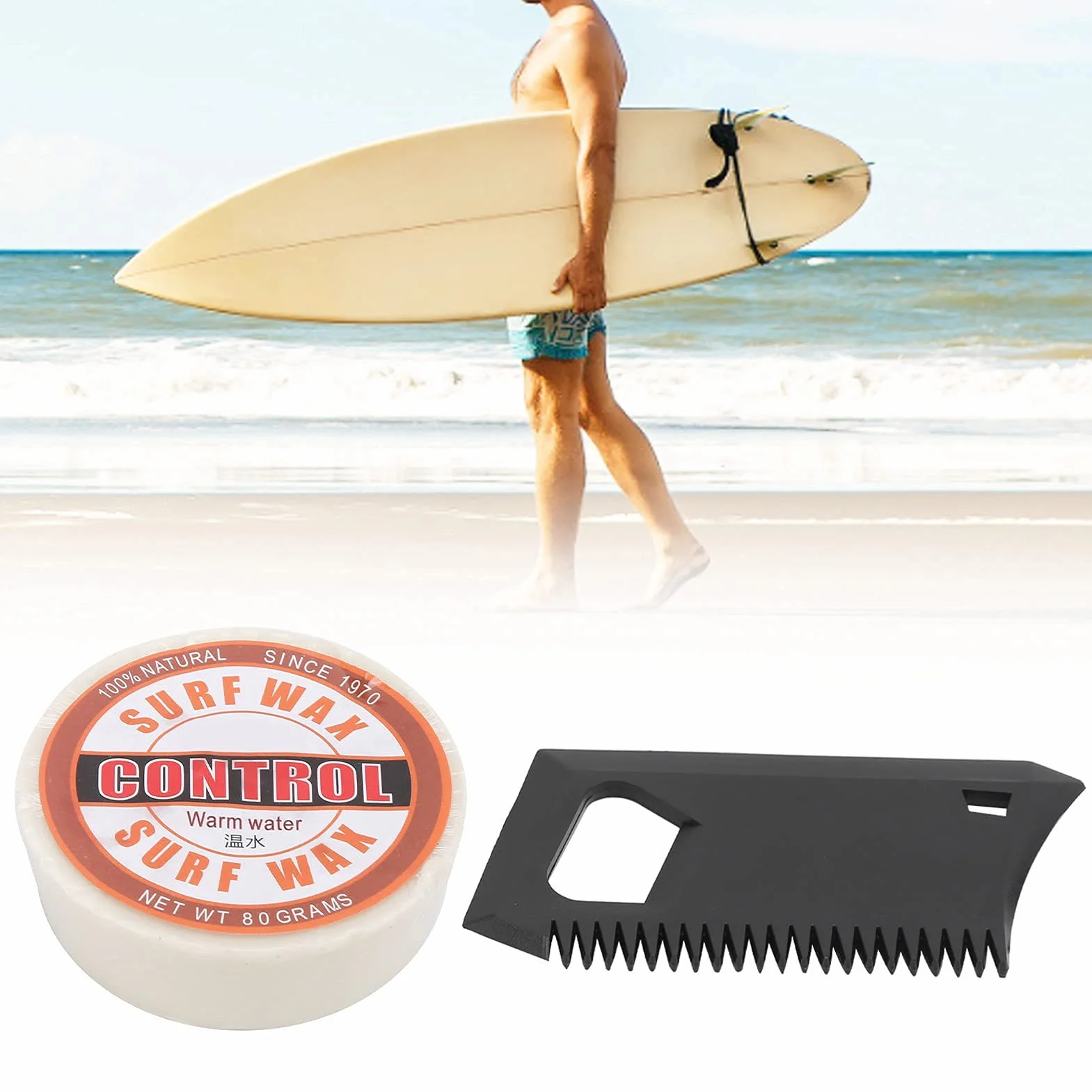 VGEBY Surf Wax Portable Antideslizante Parafina Surf Skateborad Wax Tabla de Surf Accesorio con Peine de Cera