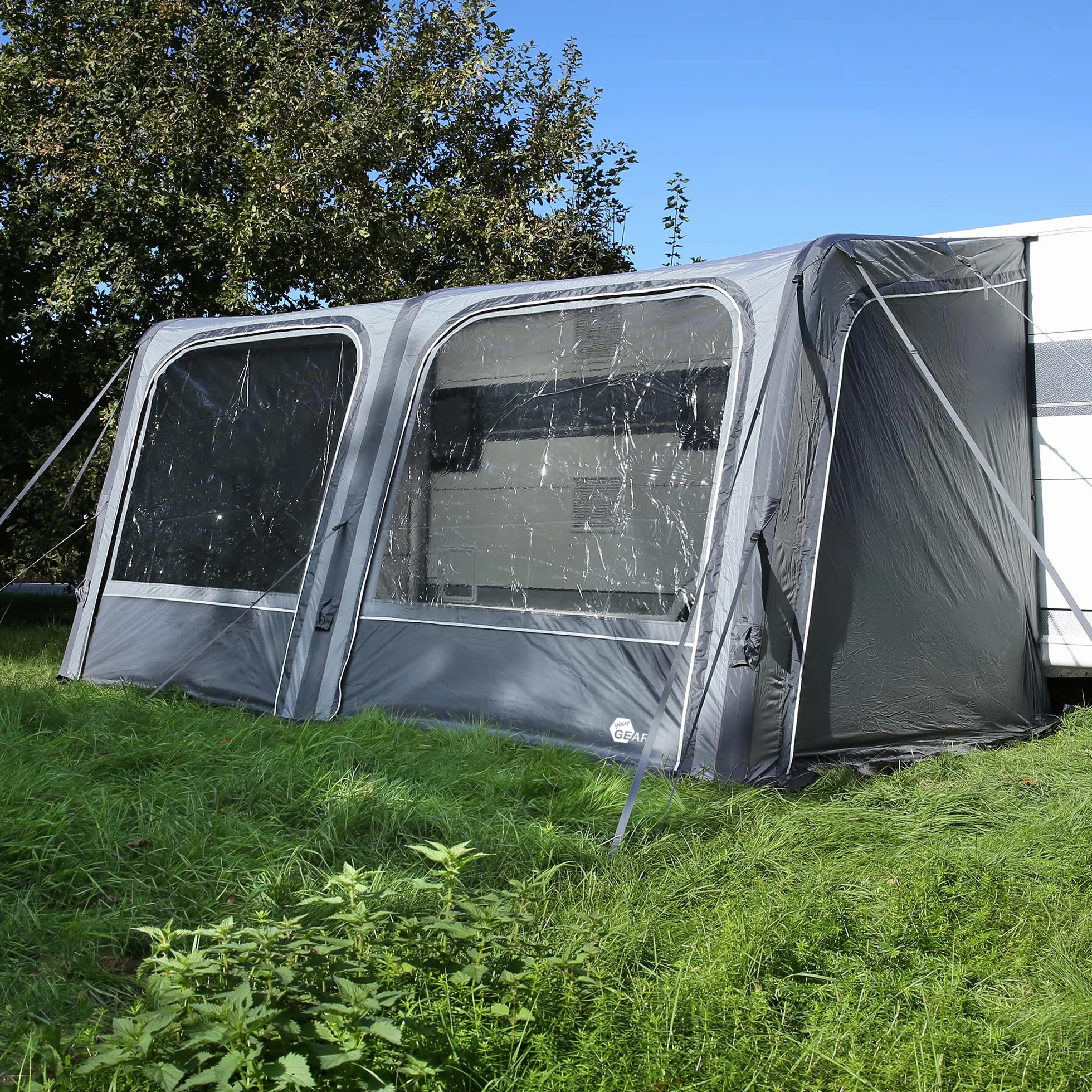 your GEAR Porto Air – Toldo hinchable – Toldo – Toldo de viaje – Toldo para caravana (gris, 420 x 270 cm)