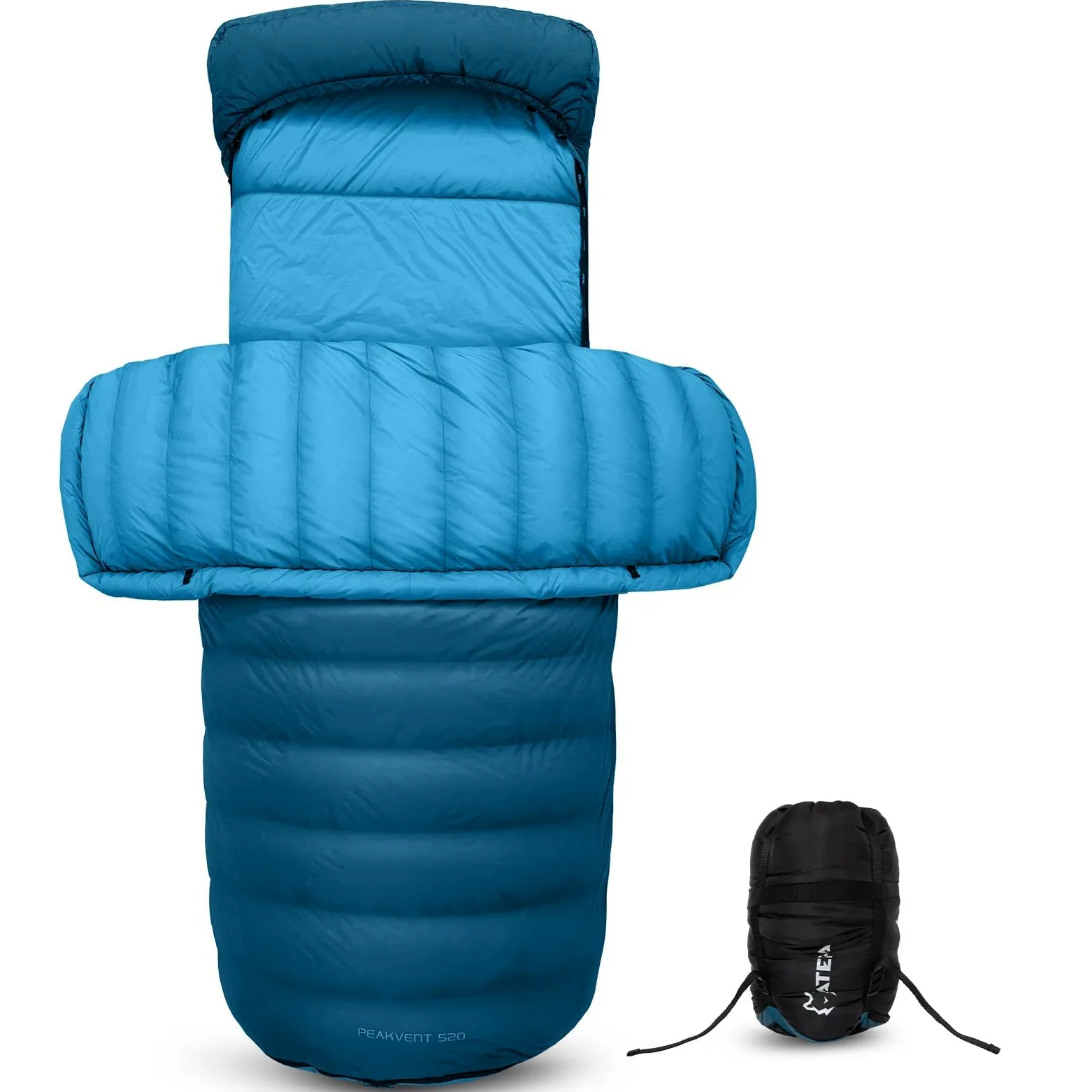 ATEPA Saco de dormir de invierno, 3 en 1, saco de dormir para exteriores, tamaño pequeño, XXL, 4 estaciones, cálido saco de dormir de plumón, impermeable, ideal para adultos en viajes, aventuras y