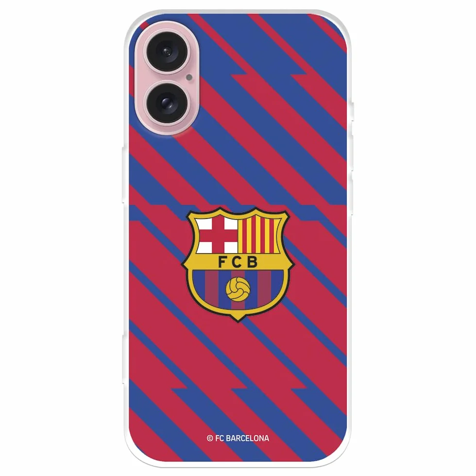 Funda para iPhone 16 del FC Barcelona BarÇa Escudo tansparente para Proteger tu móvil. Capa de Silicona Flexible con Licencia Oficial FC Barcelona