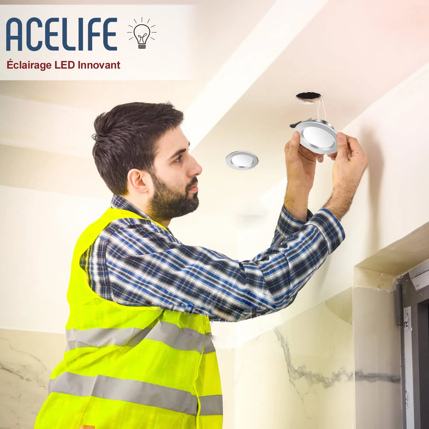 ACELIFE Downlight LED Empotrable Redondo, 7W 700lm 6000K Blanco Frío, Aluminio, Juego de 6