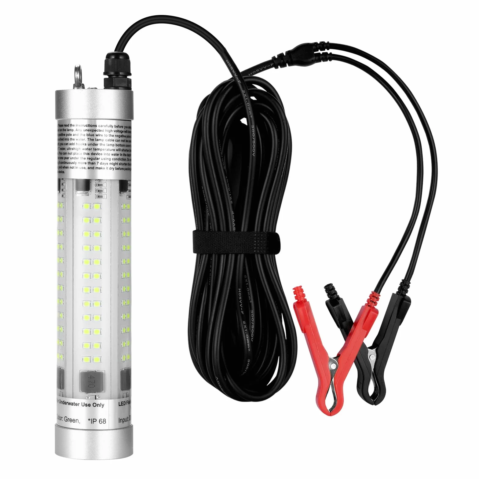 Luz de pesca submarina superbrillante de 80W 9600 lúmenes, impermeable IP68, alliage d'aluminium durable, para pesca nocturna, señuelo y cebo para barco, kayak y muelle (luz verde)
