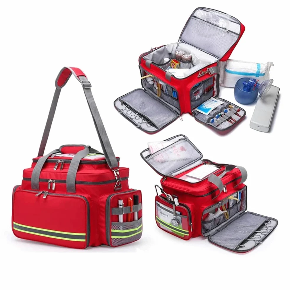 Botiquín de Primeros Auxilios, Varios Compartimentos, Ligero, para emergencias, para traumatismos, Ideal para el hogar, al Aire Libre, Oficina, Coche, Viajes, Camping, Senderismo, Paseos en Bote