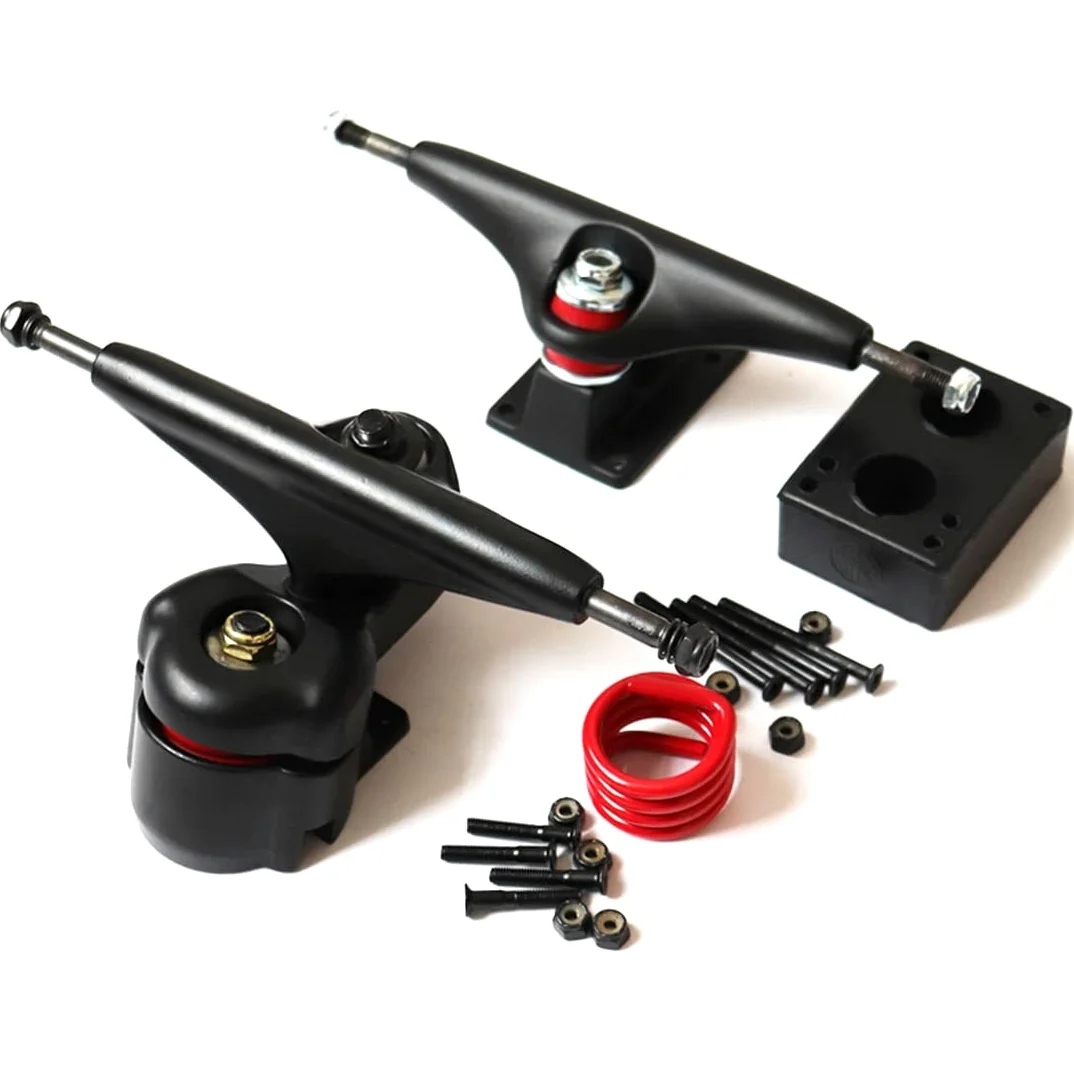 6,25 pulgadas Surf Skate Truck Aleación de aluminio Surfskate Tabla Truck Subfuente de alimentación Giratorio Soporte de resorte Negro