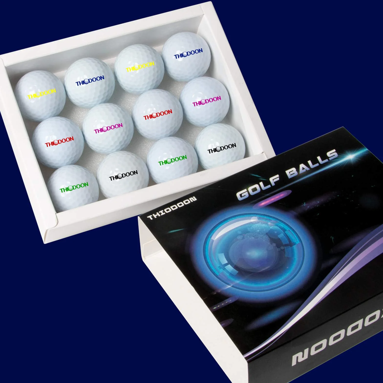 THIODOON Bolas de Golf LED Luminosas para Práctica Nocturna Larga Distancia 6 Colores