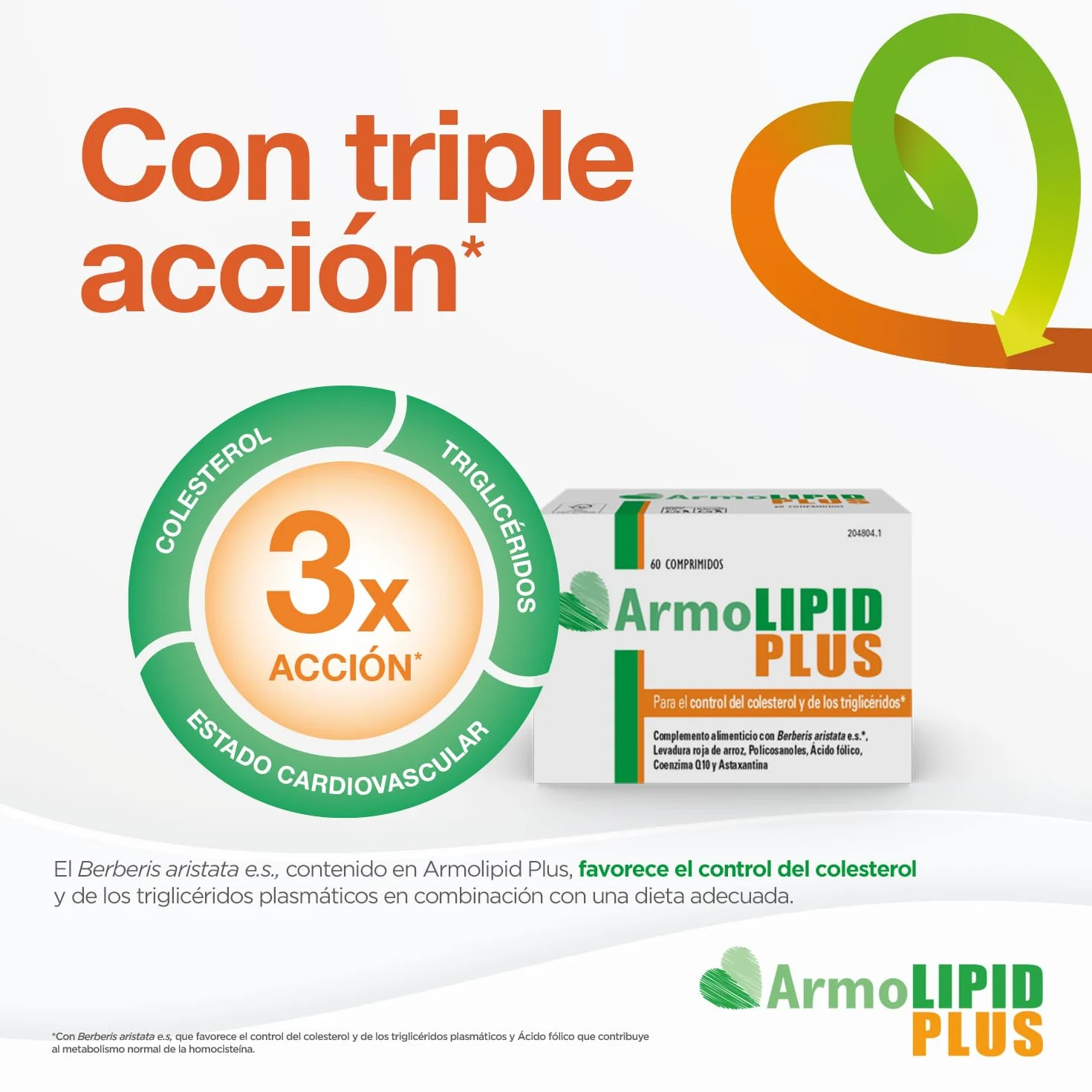ArmoLIPID PLUS Complemento Alimenticio Control Colesterol Triglicéridos 60 Comprimidos