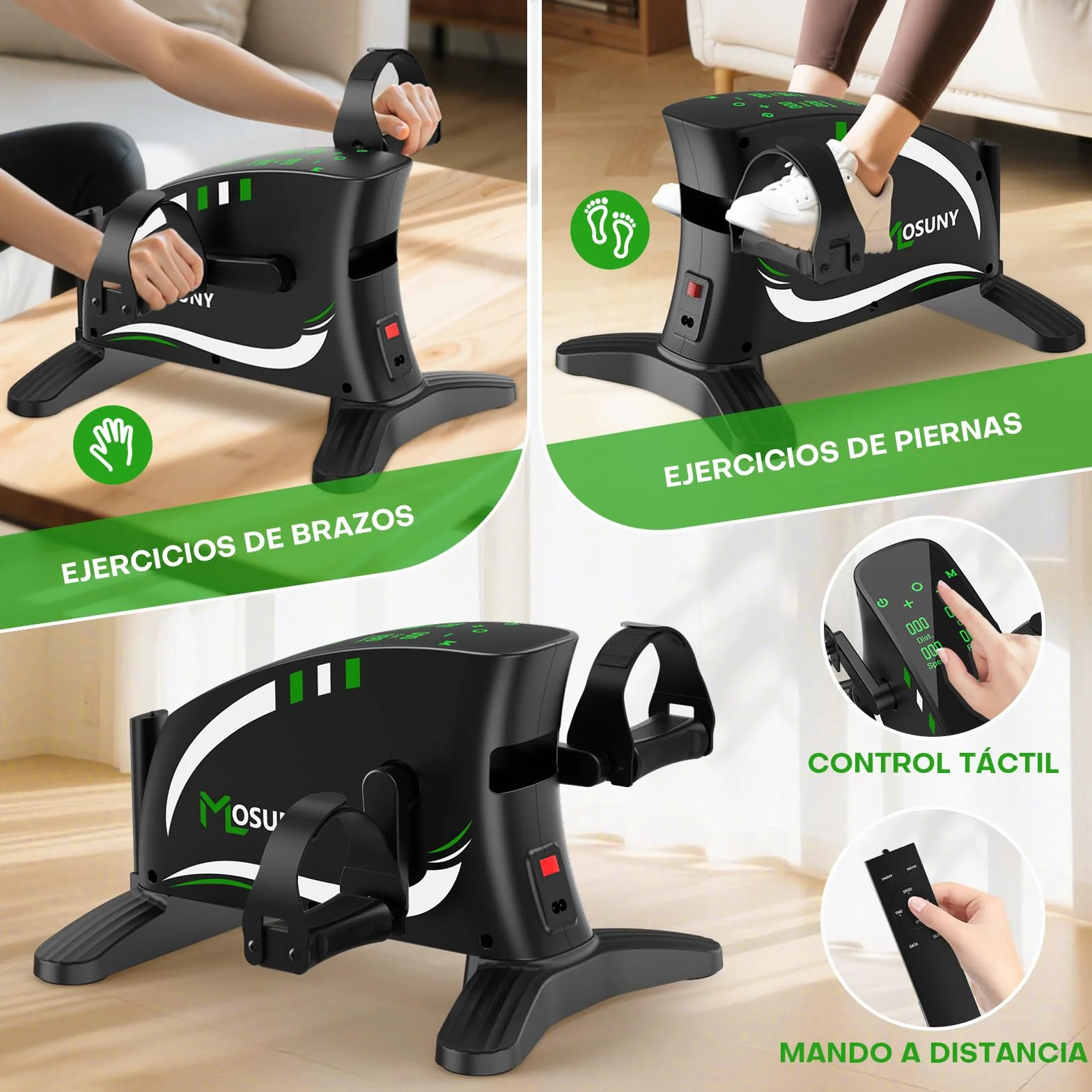 Pedales Estaticos, 2026 Pedales Estaticos Personas Mayores con Resistencia + Velocidad, Mini Bicicleta Estática para Ancianos, Pantalla Grande&Tapete Antideslizante, Ejercicios para Hogar y la Oficina