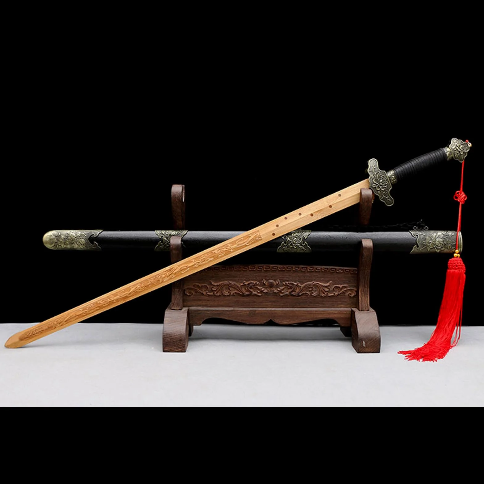 Espada de Madera Tai Chi 102cm con Vaina para Artes Marciales