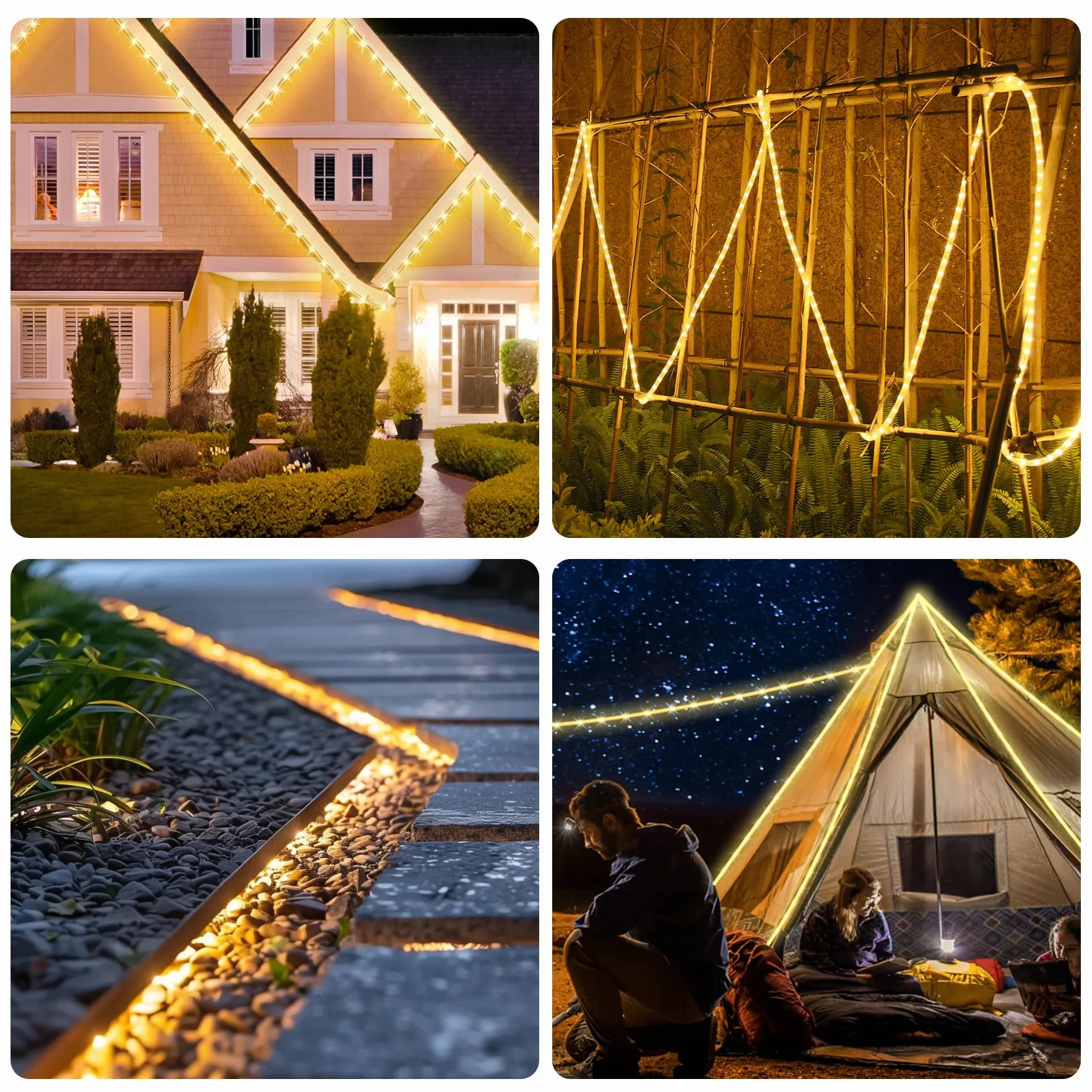 Forever Speed LED Lichterschlauch 50M WarmWeiß IP65 1800 LEDs Dimmbar Fernbedienung