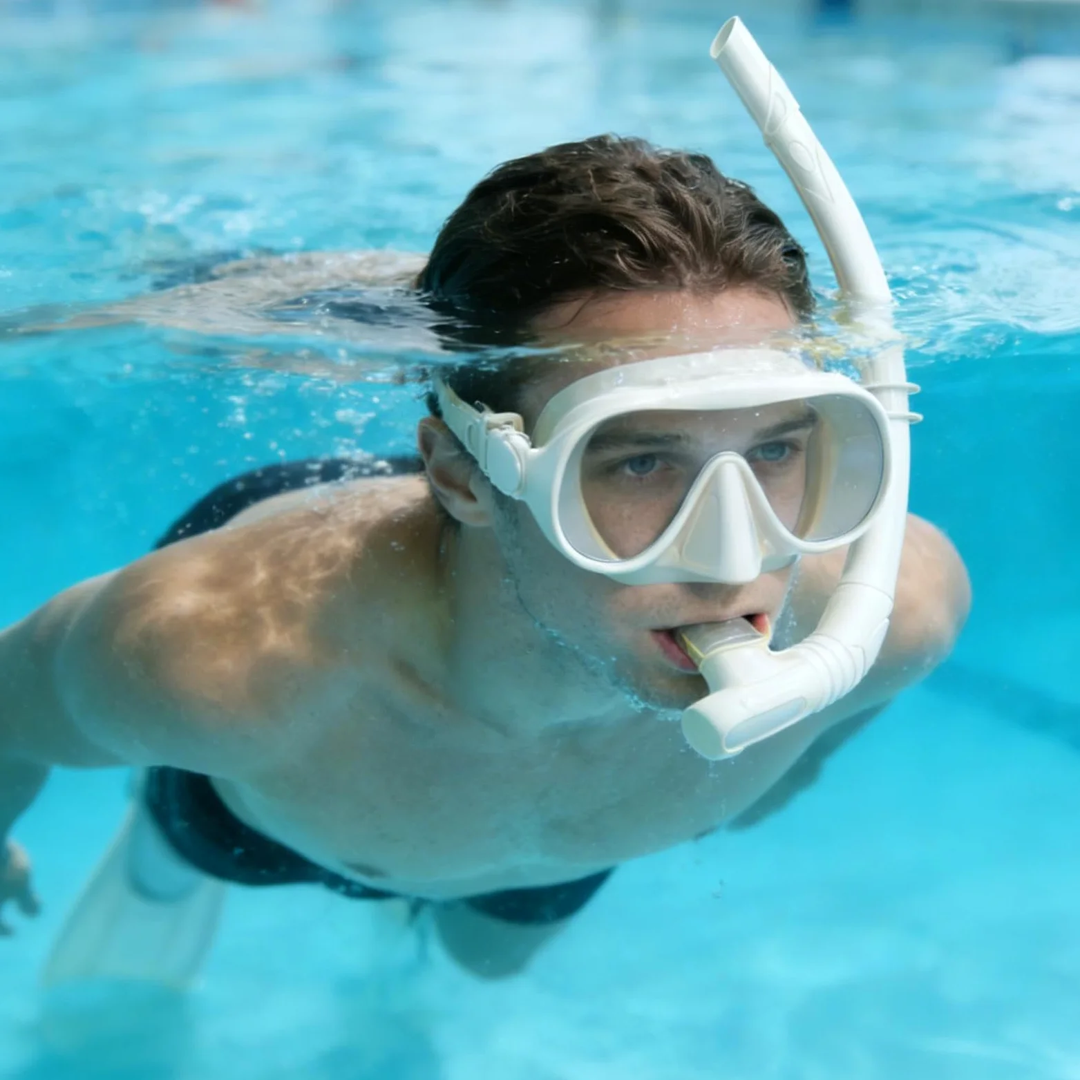 Conjunto de Tuba para Adultos Máscara Gran Angular Antiniebla | Con caja de almacenamiento y correa ajustable, plegable para el aprendizaje de natación, viajes isleños, deportes