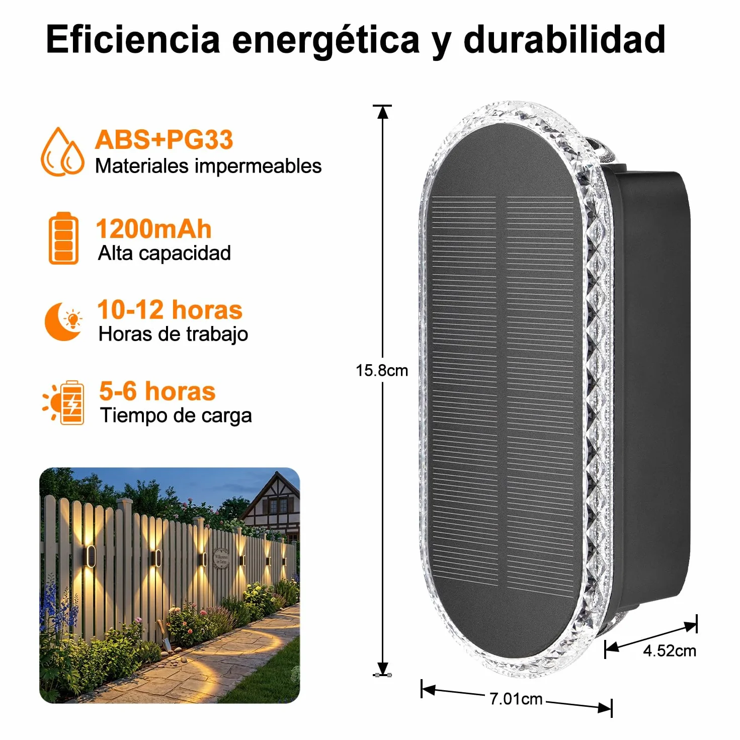 ELLASAY Aplique Solar Pared Exterior IP65 Impermeable 4 Pack