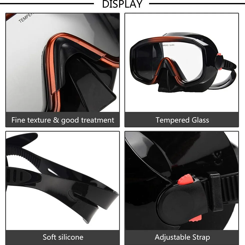 Gafas de Buceo, Snorkel de Gran Angular, Máscara de Natación Subacuática, Gafas de Snorkel con Estuche de Transporte