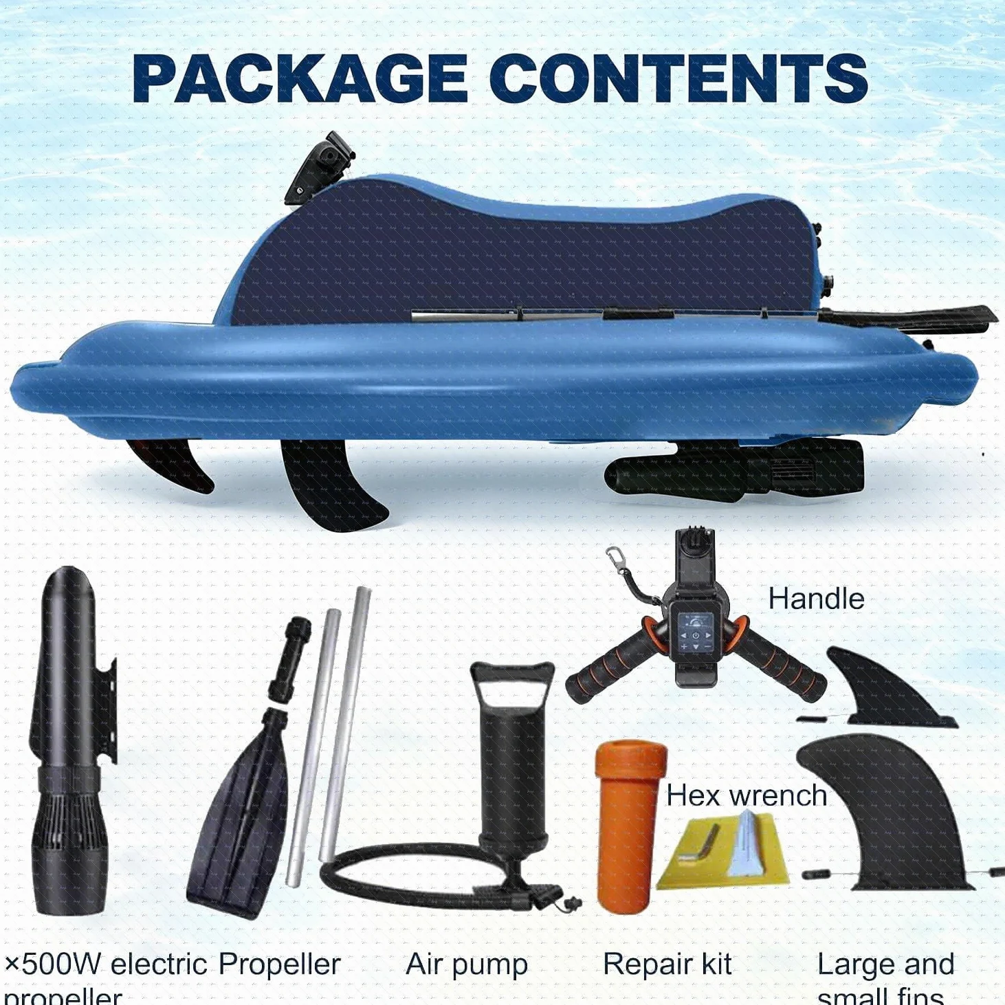 Mini Bote Inflable 500w,Moto Agua Eléctrica Para Adulto Individual 10000mah | Ligero De Transportar,Batería 10000 Mah,Perfecto Para Diversión En Piscina Y Lagos Tranquilos