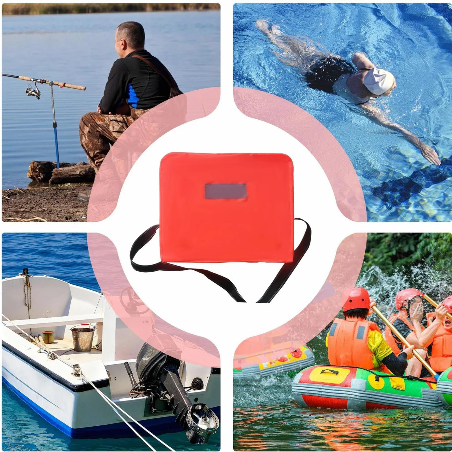Dispositivo de flotación arrojable para barcos Almohadilla impermeable de | Cojín Flotante Lanzable De Rescate en kayaks canoas rescate