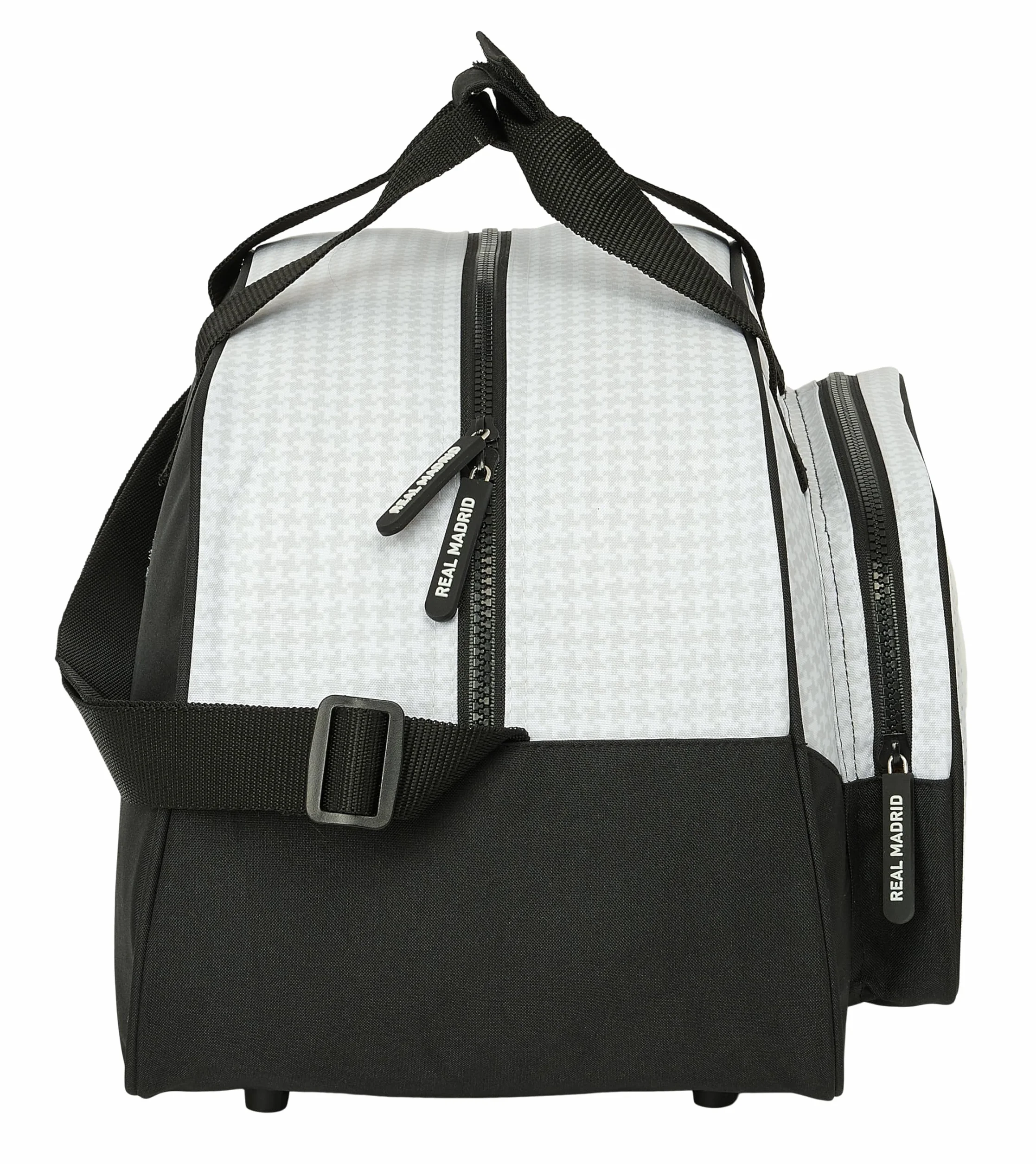 SAFTA Real Madrid 1ª EQUIPACIÓN 24/25 - Bolsa de Deporte, Mochila, Ideal para Niños de Diferentes Edades, Cómoda y Versátil, Calidad y Resistencia, 40x23x24 cm, Color Blanco/Gris
