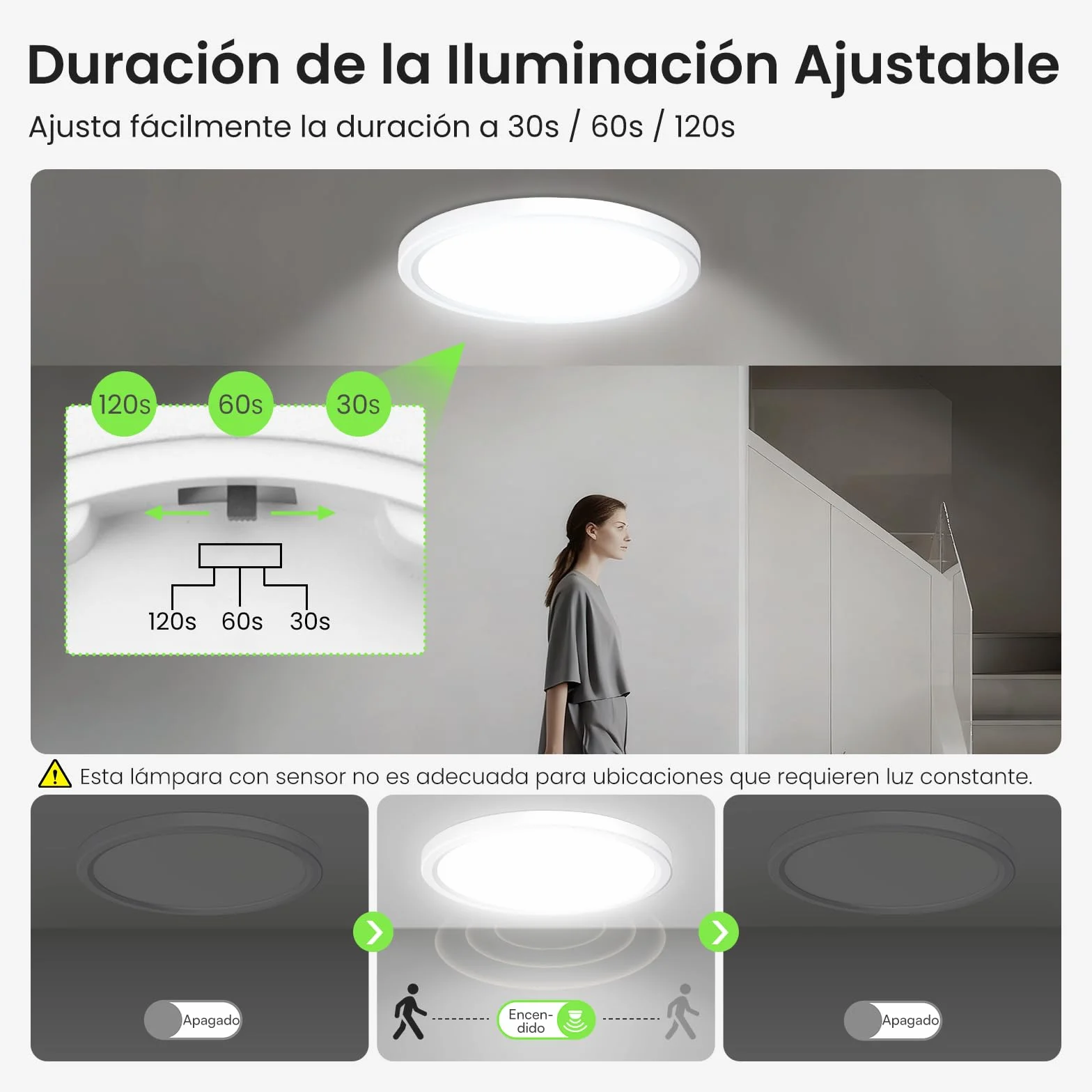 ALUSSO Plafon LED con Sensor de Movimiento Radar 18W 1600LM 3000K/4000K/6500K IP44 22cm