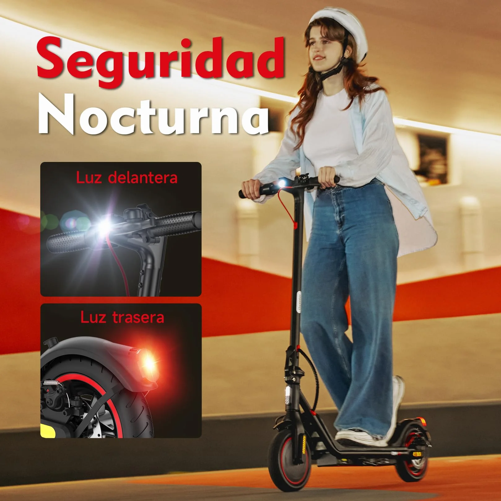 iScooter 8.5" Patinete Eléctrico Adultos Homologado DGT, 500W Motor, Autonomía De 20-25 KM, Máxima 25KM/H, Timbre, App, Frenado Doble, Plegable, Carga 120 KG, 13 KG