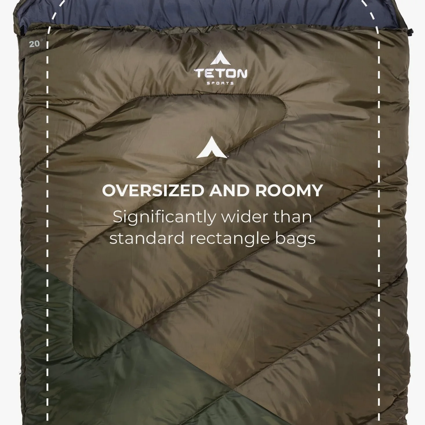 TETON Sports Celsius XXL - Saco de Dormir Doble de Franela (-18 ºC / 0 ºF, 228,5 x 99 cm)