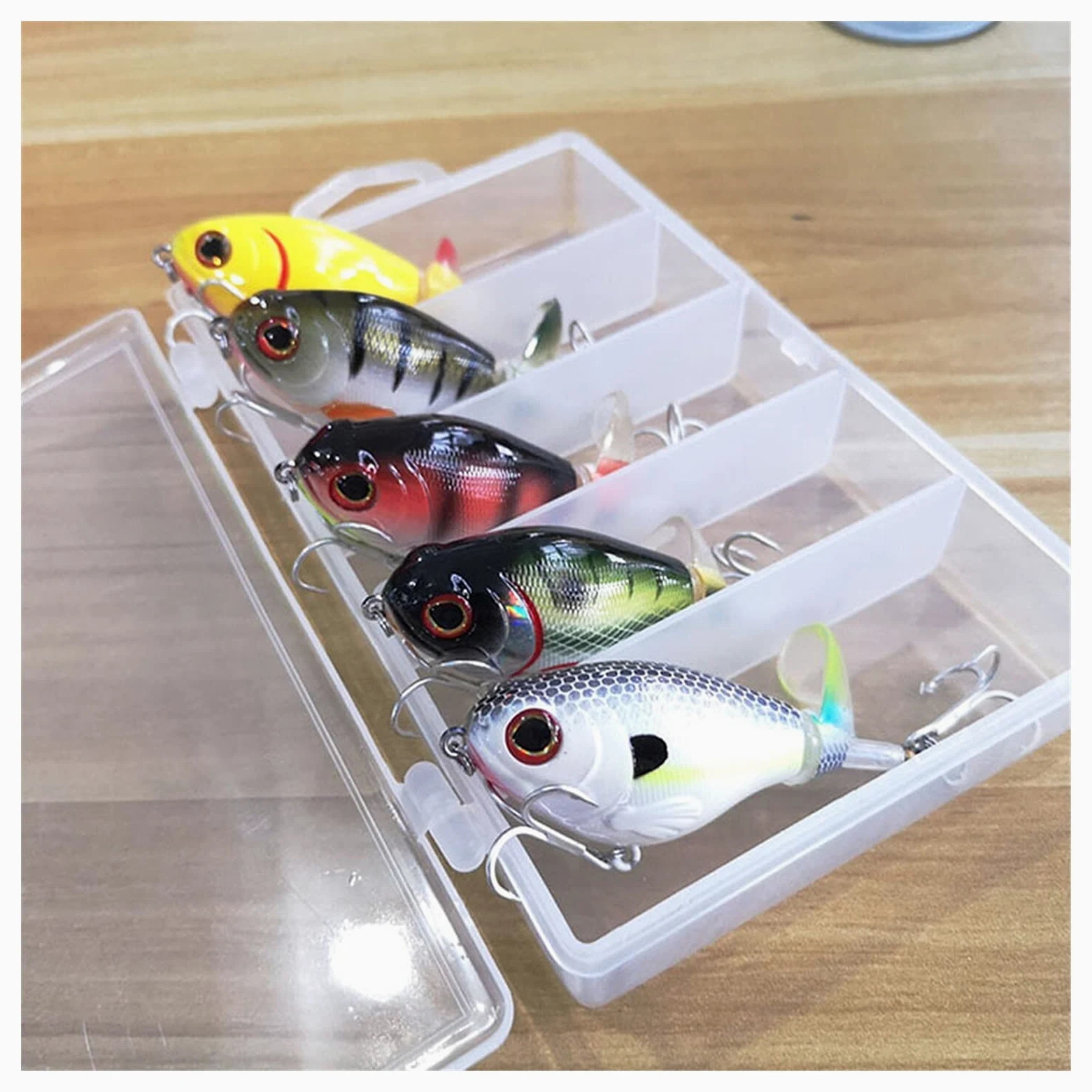 caihuashopping Señuelos de Pesca Señuelos de Pesca 7, 5 cm Crankbaits Fuertes de Pesca para Pesca Wobblers Floating Pike Baits Shads Tackle Soft Rotating Tail 5PCS Cebos Artificiales