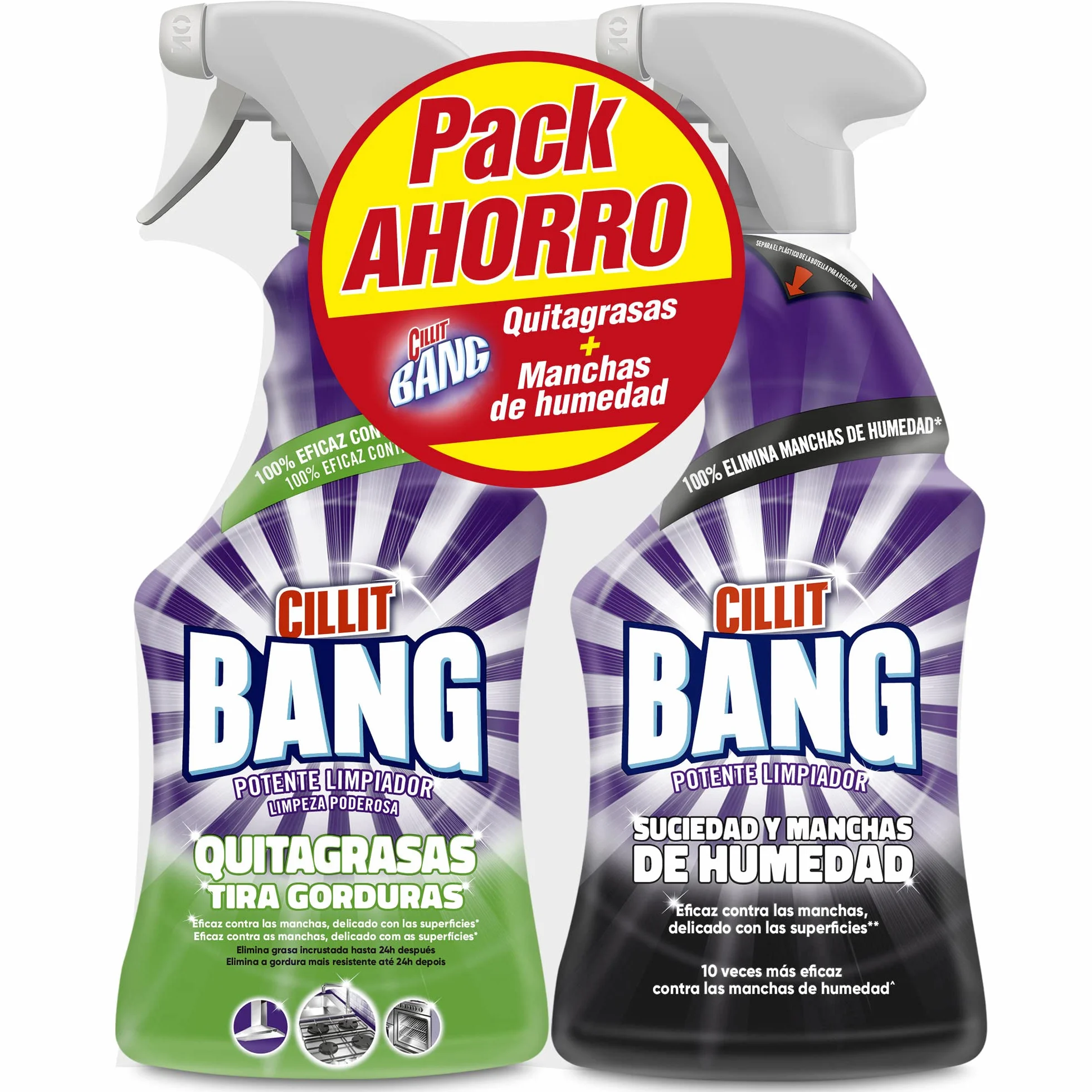 Cillit Bang Spray limpiador quitagrasas Pack 2 x 750 ml