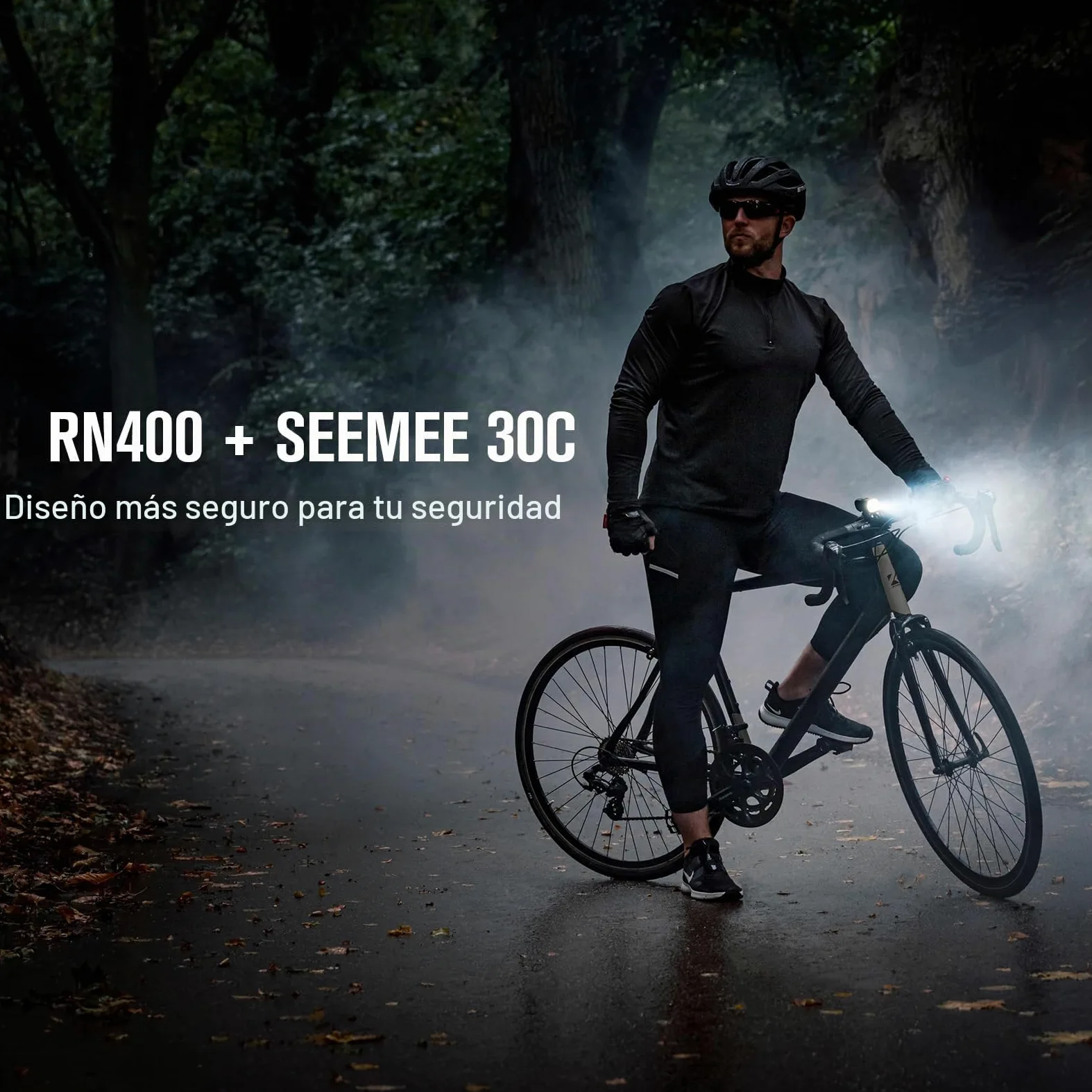 OLIGHT RN400+SEEMEE30C Luces Bicicleta Delantera y Trasera LED Recargable | Juego de Linterna Delantero y Luce Trasera para Bicicleta, 400 Lúmenes, 5 Modos para Iluminación, para Camping y Ciclismo