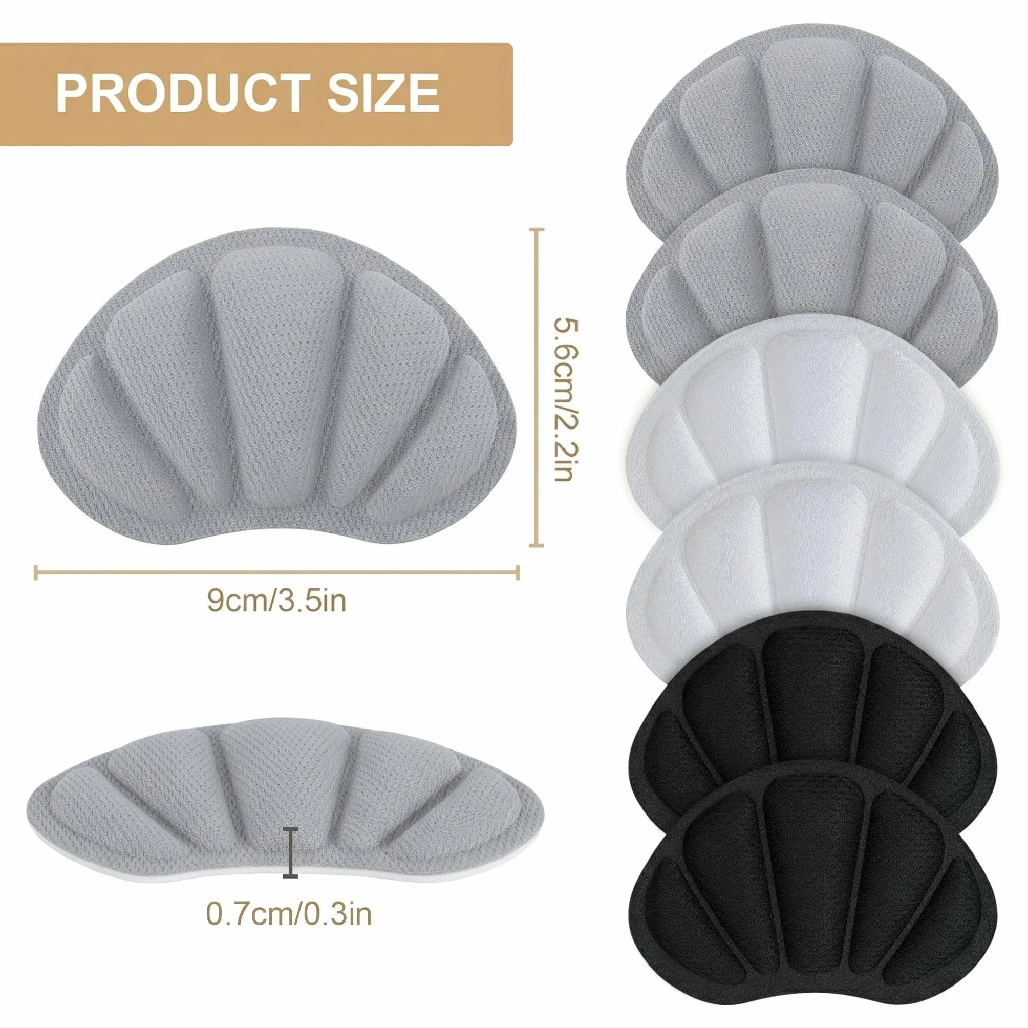 Almohadillas para talones autoadhesivas, taloneras protectoras antideslizantes, 3 pares