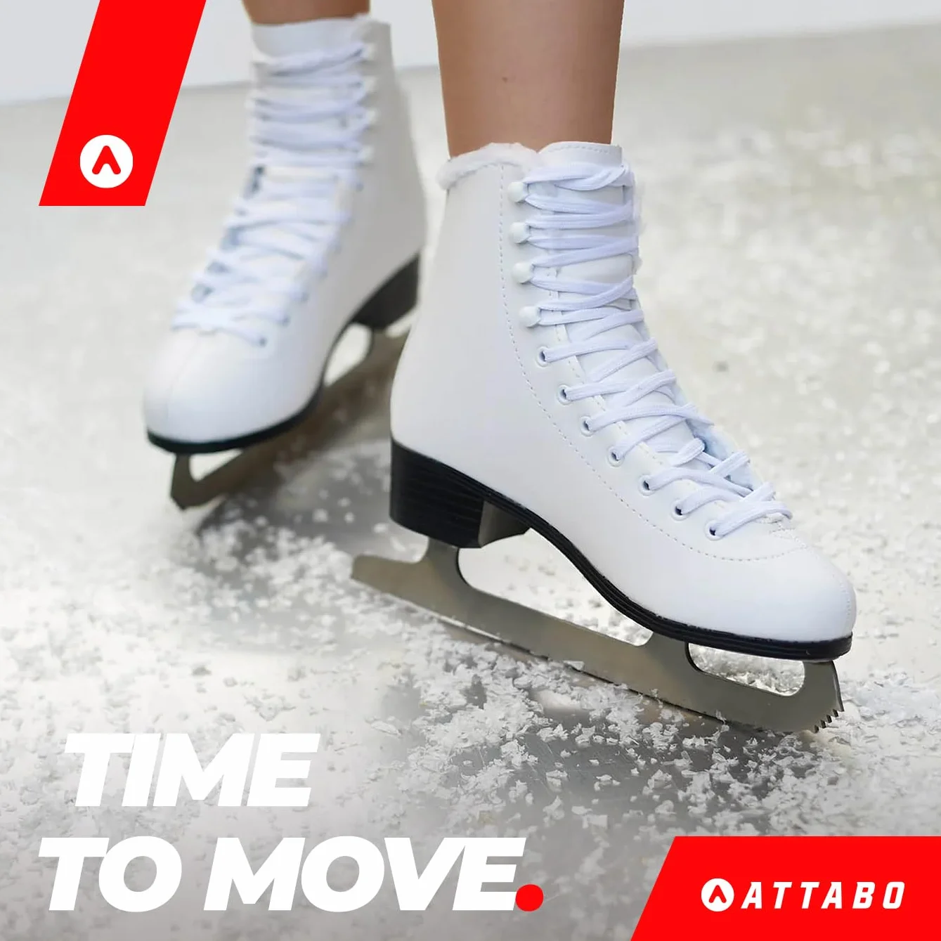 ATTABO Patines Artísticos de Hielo Mujeres 36-41 EU Acero Inoxidable Blanco