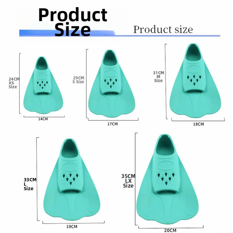 Aletas de natación de silicona, para entrenamiento, cuchillas cortas profesionales para mejorar la técnica de patadas y aletas de pie flexibles, para adultos y niños en el regazo de la piscina