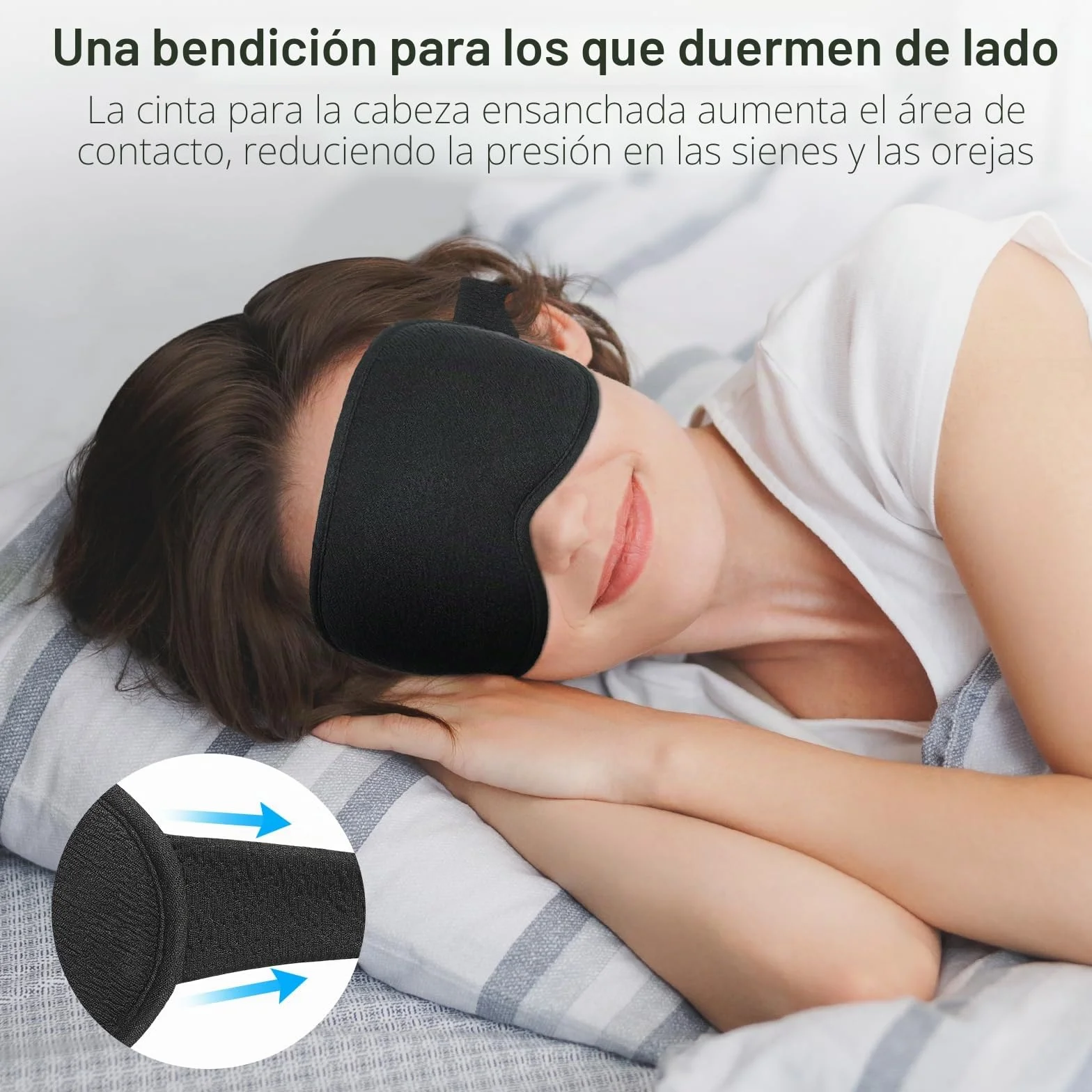 Gritin Antifaz para Dormir, Máscara de Dormir 3D Sin Presión Ocular, Ultrasuave y Cómodo para Mujer y Hombre