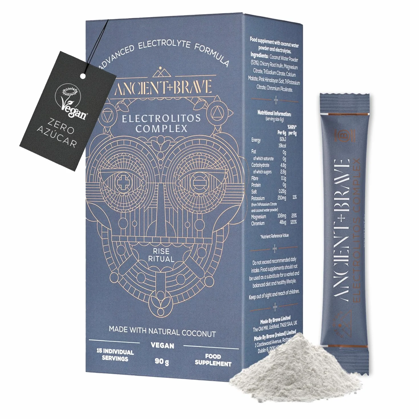 Electrolitos en Polvo sin Azucar con Minerales, Magnesio, Potasio y Cromo - 15 Sobres x 6g - Hidratación Matutina