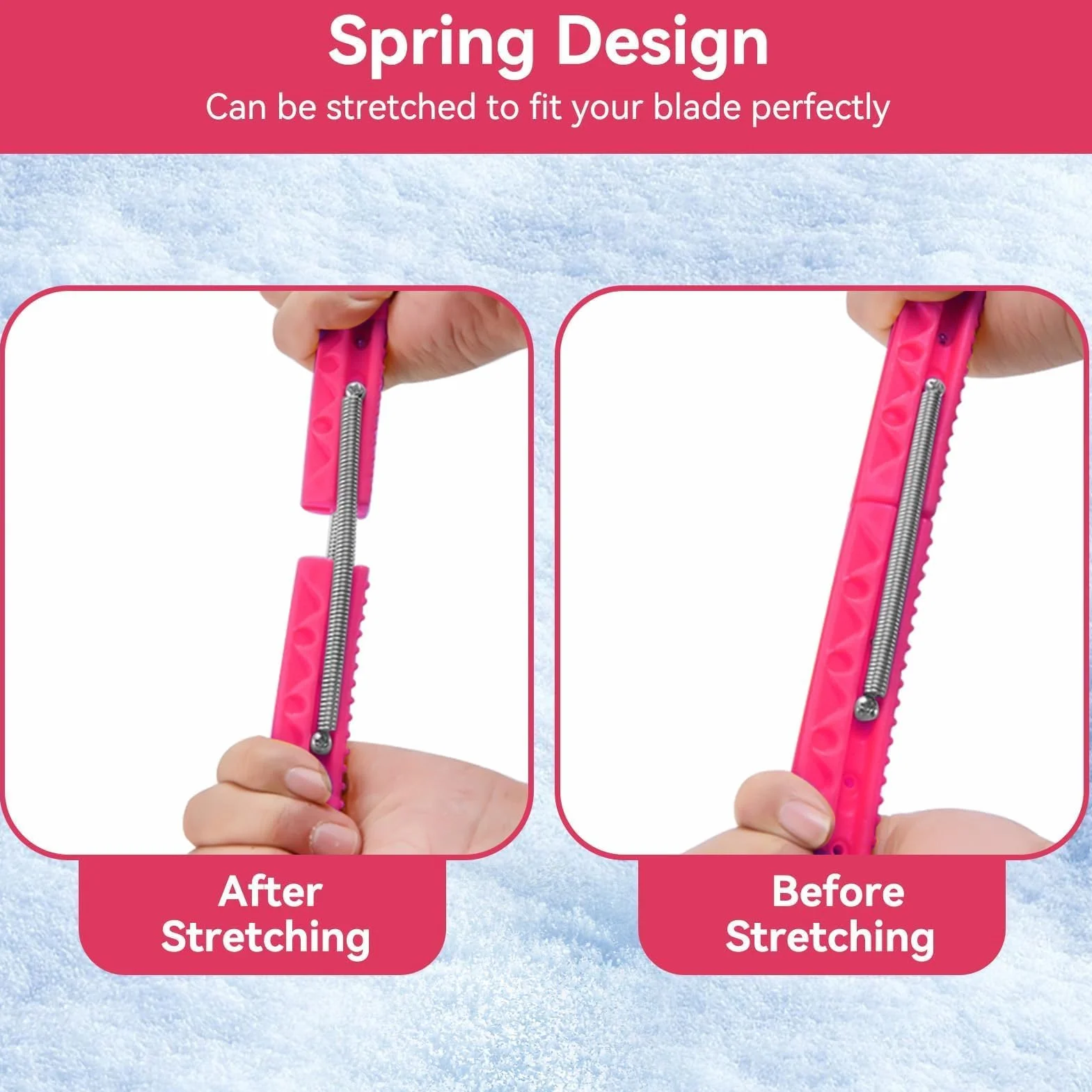HERCHR Protectores De Patines sobre Hielo, 1 Par De Protectores De Cuchillas De Hockey Deportivo, Protectores De Patinaje Artístico, Accesorios Protectores Ajustables para Patines Artísticos