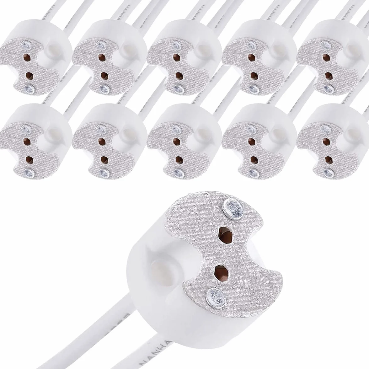 LED MR16 GU5.3 Enchufe 10 piezas Bombilla de lámpara halógena Conector de cerámica Adaptador de cable MR11 G4
