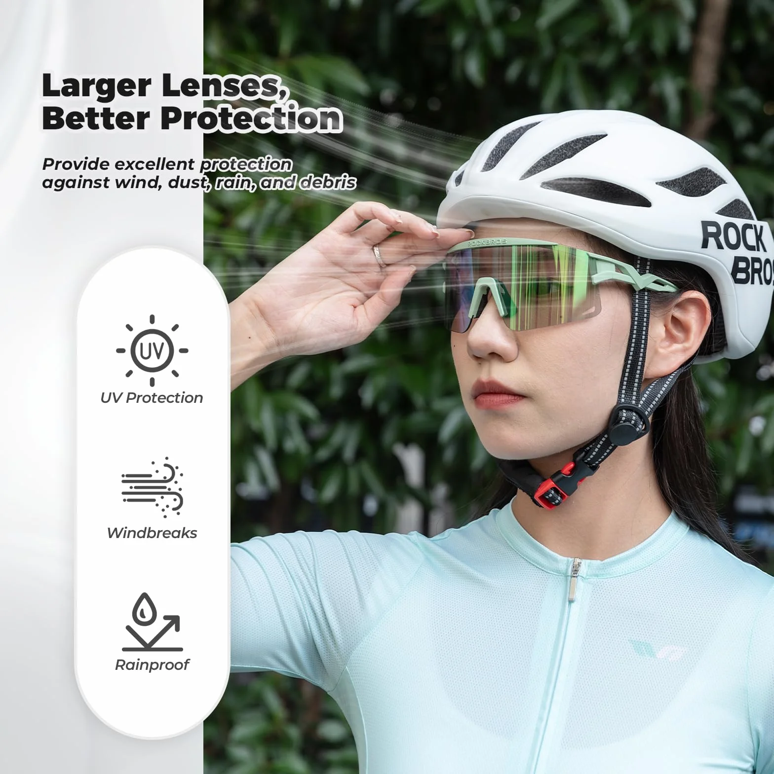 ROCKBROS Gafas de Ciclismo Polarizadas Gafas de Sol Deportivas para Hombre y Mujer Protección UV Montura TR90 para Ciclismo MTB Running Pesca Deportes al Aire Libre
