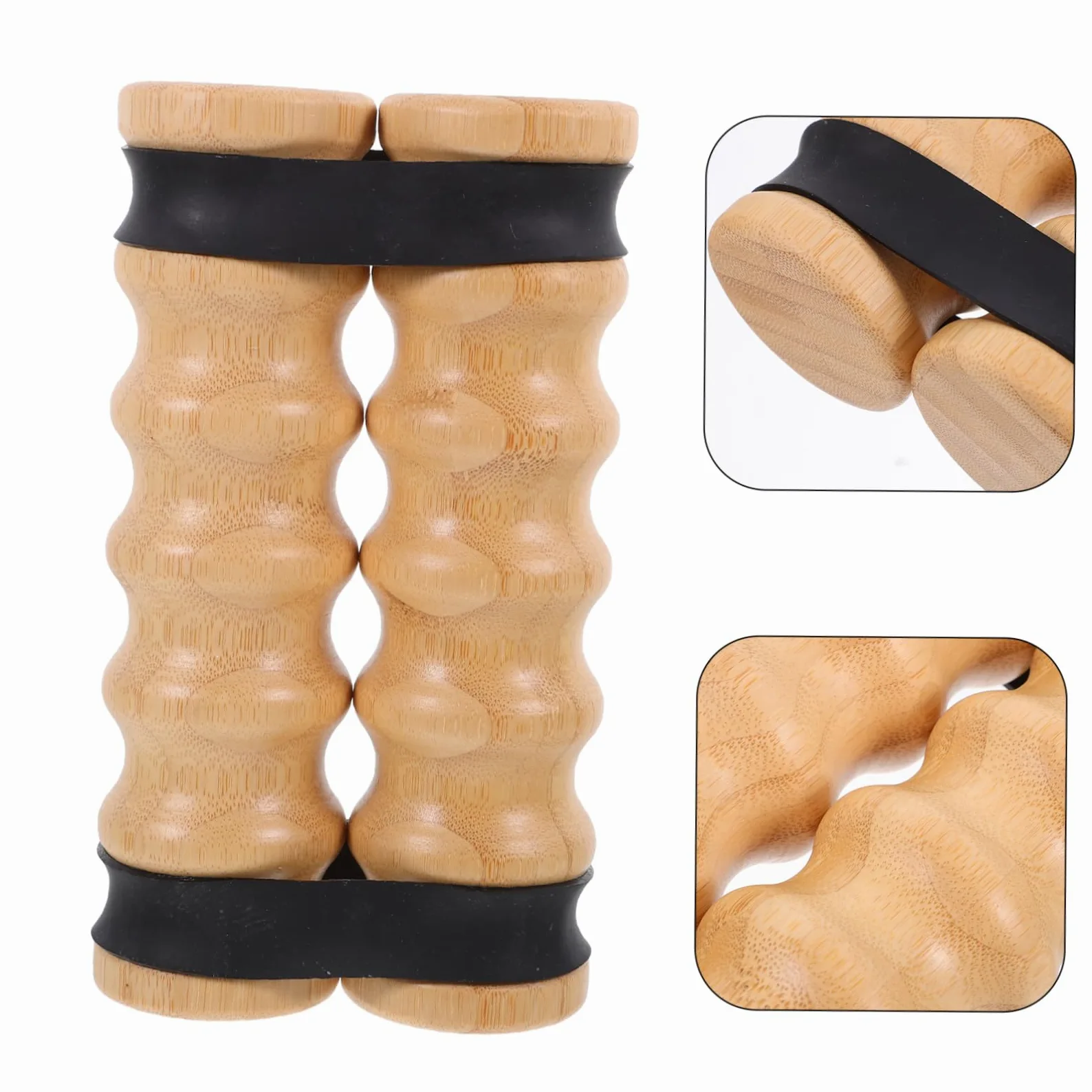 Bandas de Ejercicio con Asas de Madera, Resistencia Ajustable y Agarre Antideslizante, 2 Piezas para Casa y Yoga, Aptas Niveles
