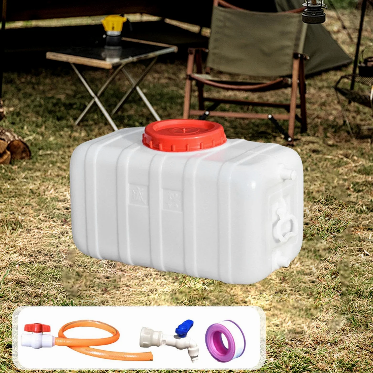 KESOTO Depósito de Agua para Uso Móvil, Garrafa con Grifo Y Manguera, Contenedor Horizontal para Vehículos.