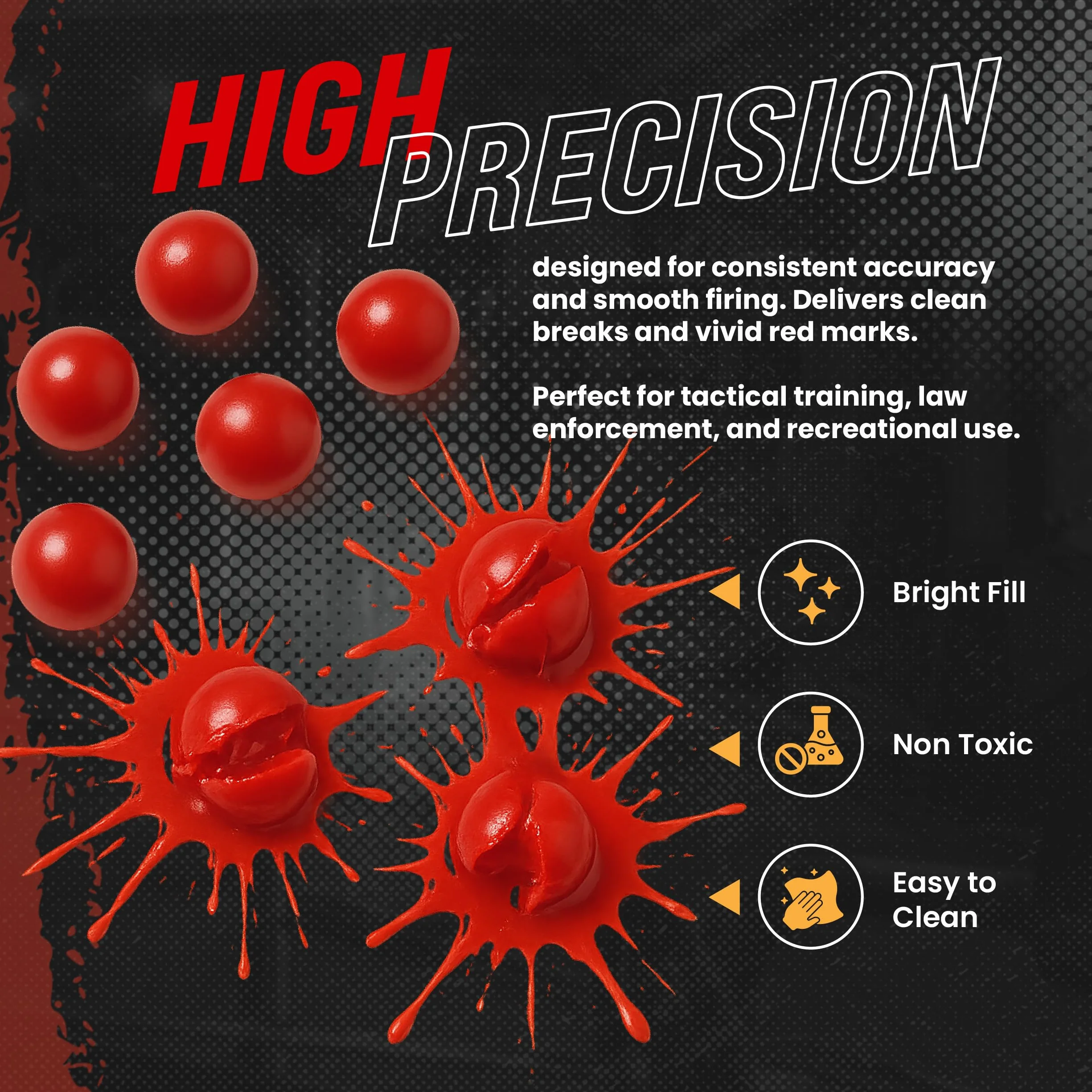 Pelotas de paintball Umarex T4E calibre 43 rojo sangre lote 500