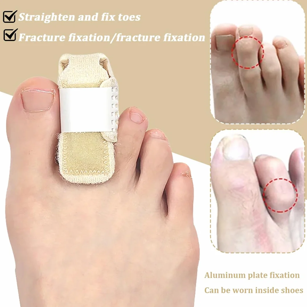 Férula para Dedo en Martillo, Corrector Dedos del Pie, Soporte de Puntera Ajustable en Forma de U, Beige