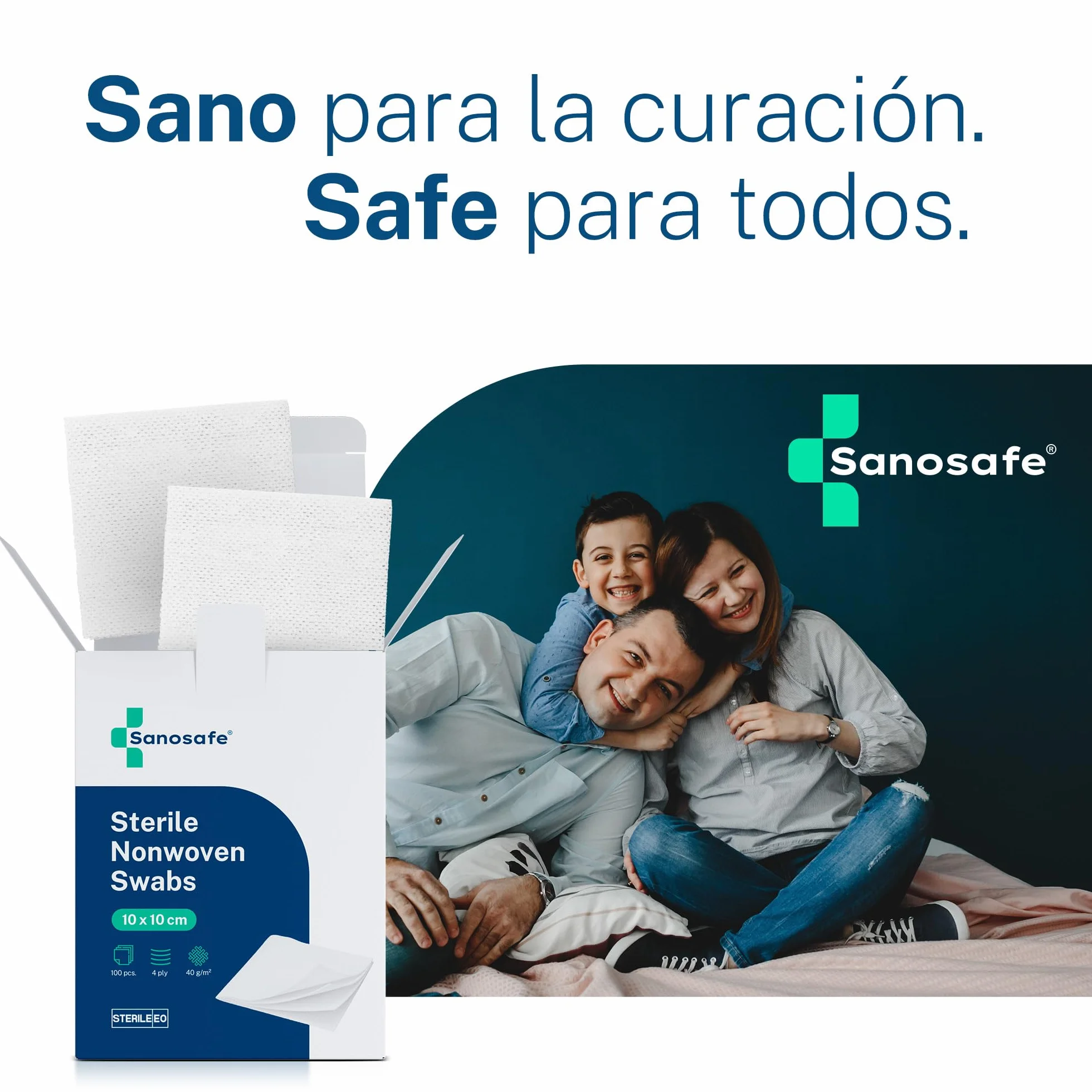 Gasas Estériles no tejidas 10x10 cm 100 unidades para el cuidado de heridas