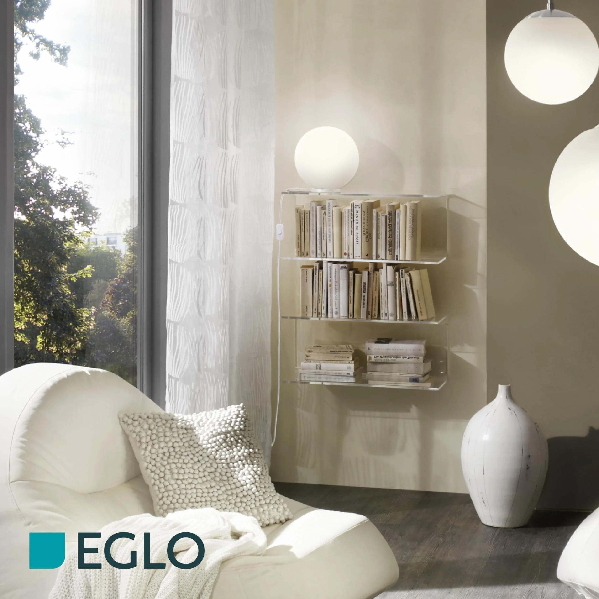 Eglo Rondo lámpara de mesa cristal opalino blanco mate E27 con interruptor