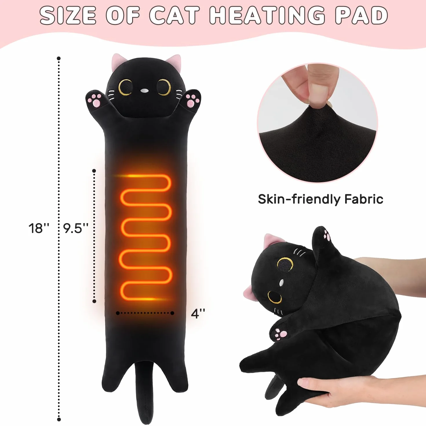 Manta eléctrica para gatos con apagado automático, almohadilla térmica USB para períodos, manta de calor para el cuello, la espalda, los hombros y el abdomen, regalos navideños para mujeres, niñas y