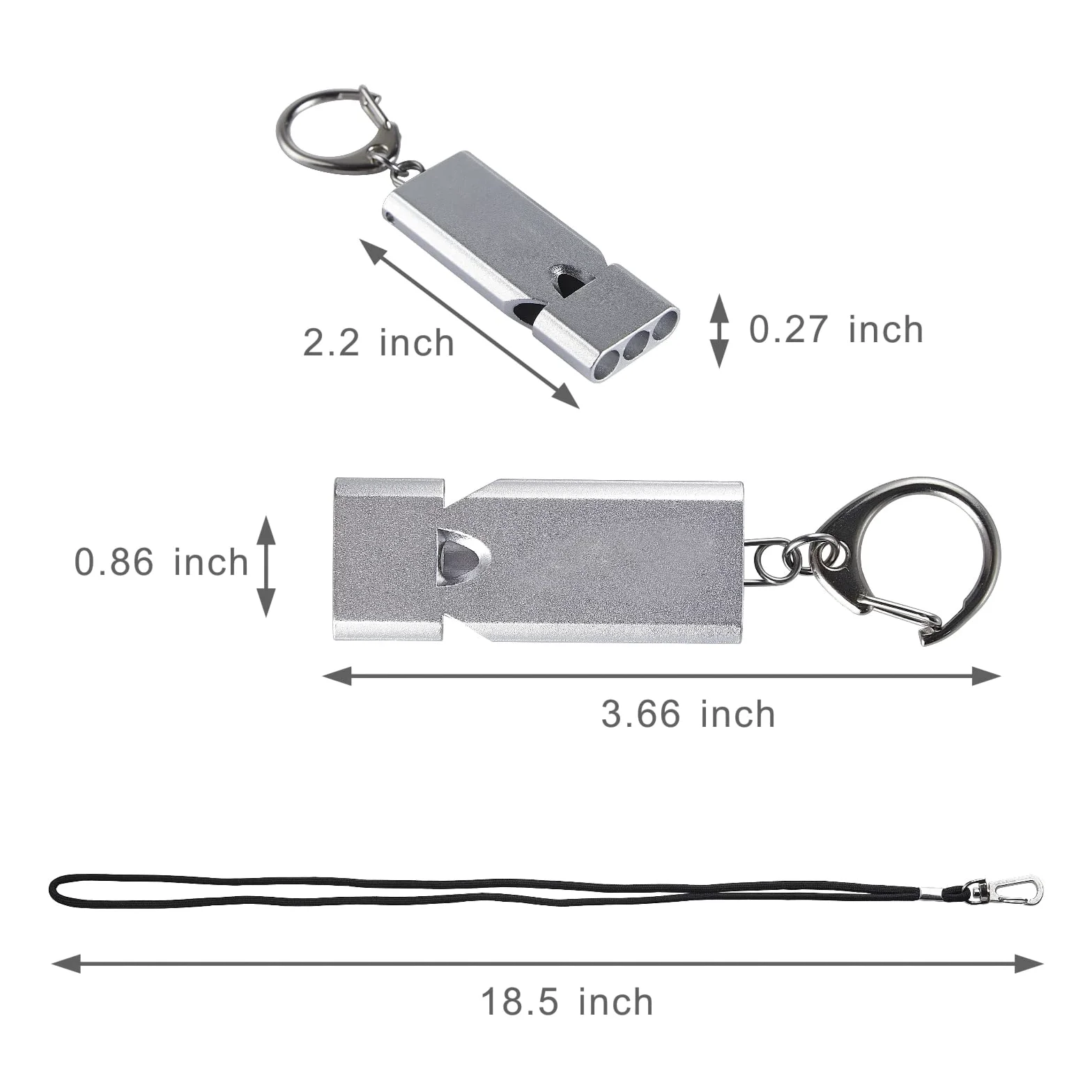 Silbatos de emergencia con cordón, tres tubos, silbatos de seguridad, paquete de 2 y 1 paquete de silbato de supervivencia de plástico para kayak, senderismo, camping, barco, al aire libre