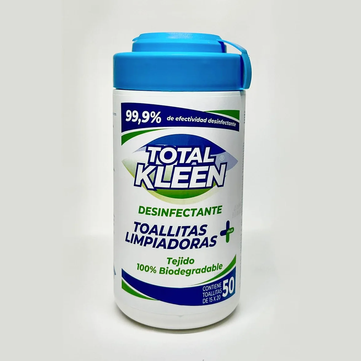 Toallitas húmedas TotalKleen 100% biodegradable multiusos desinfectantes 50 unidades envase reciclable