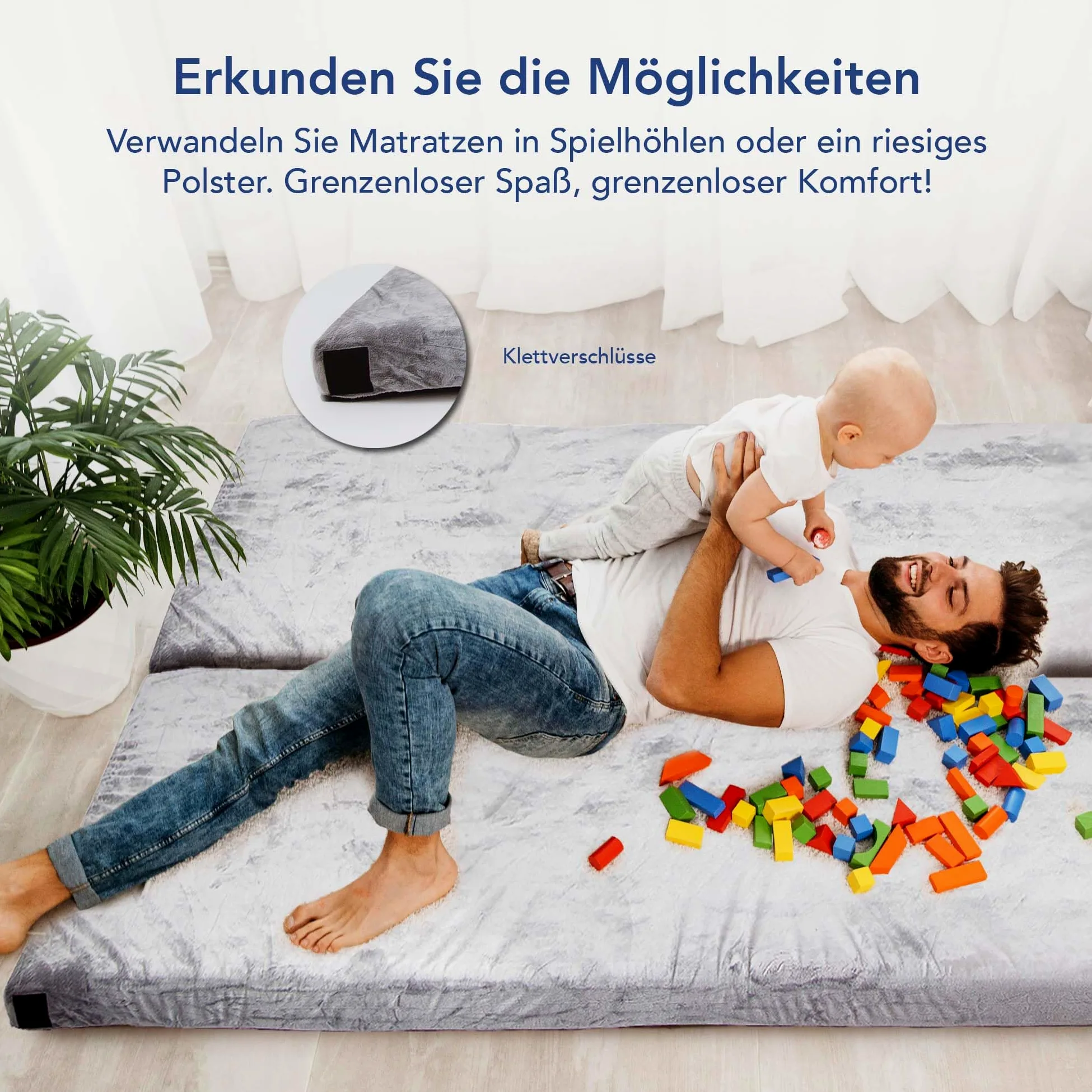 Colchón plegable – Cómodo colchón de suelo con espuma viscoelástica, ideal como colchón de camping, cama de invitados plegable o colchón plegable para tienda de campaña y aventuras al aire libre
